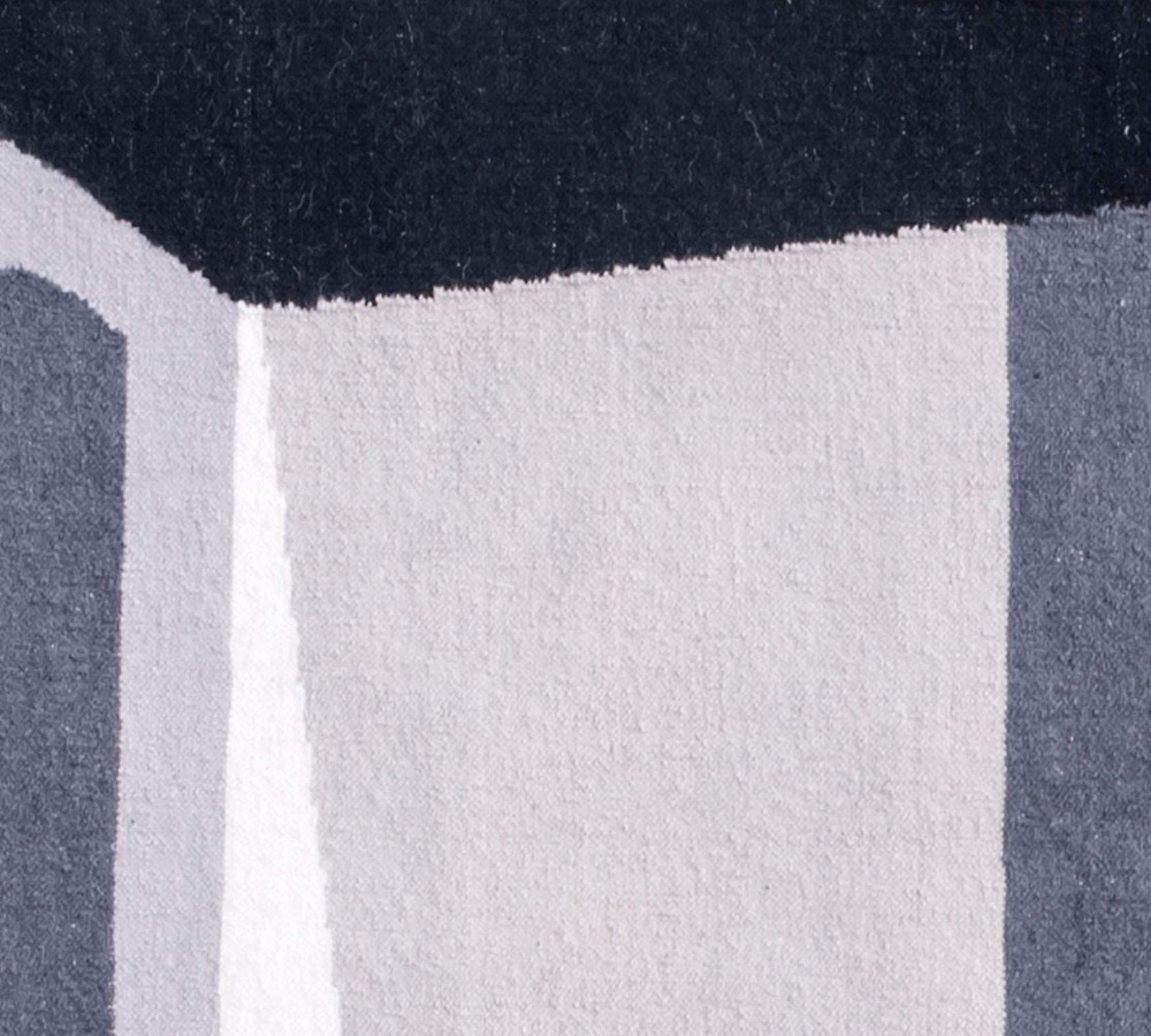 Woll-Kilim Teppich Shapes Blau 170 x 240