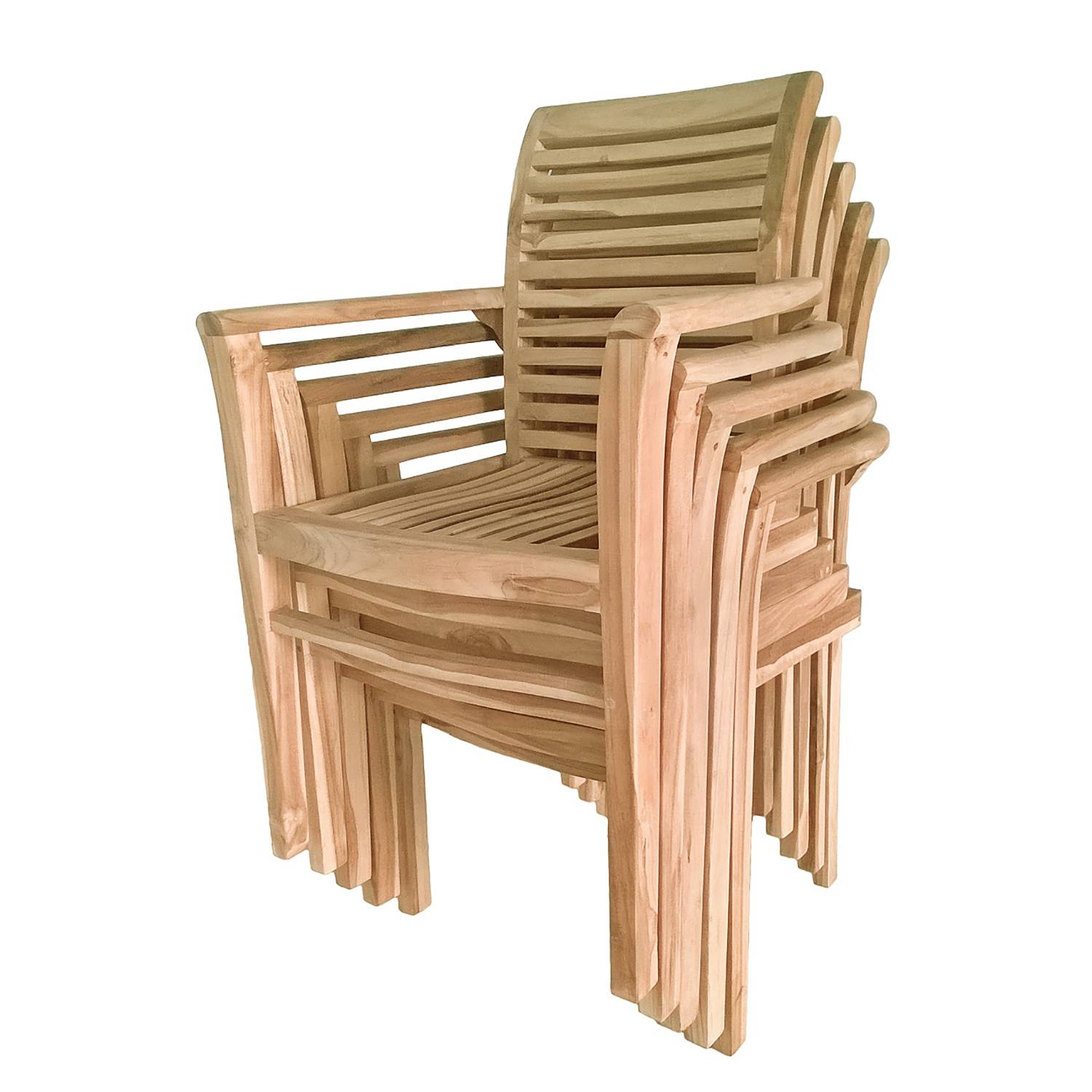 Stacking chair Java set of 2 teak brown