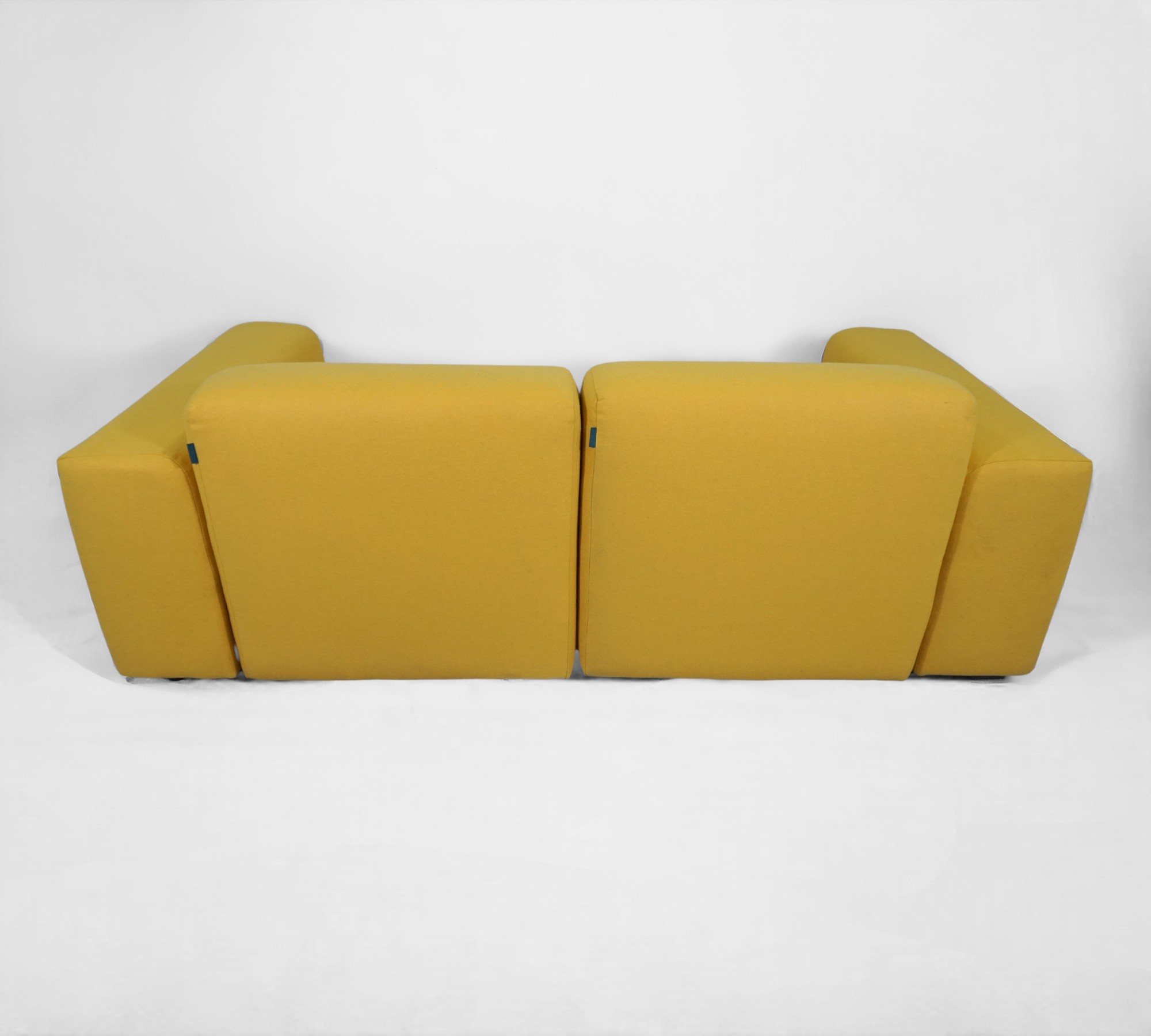 Pyllow Sofa 2-Sitzer Strukturgewebe Senfgelb