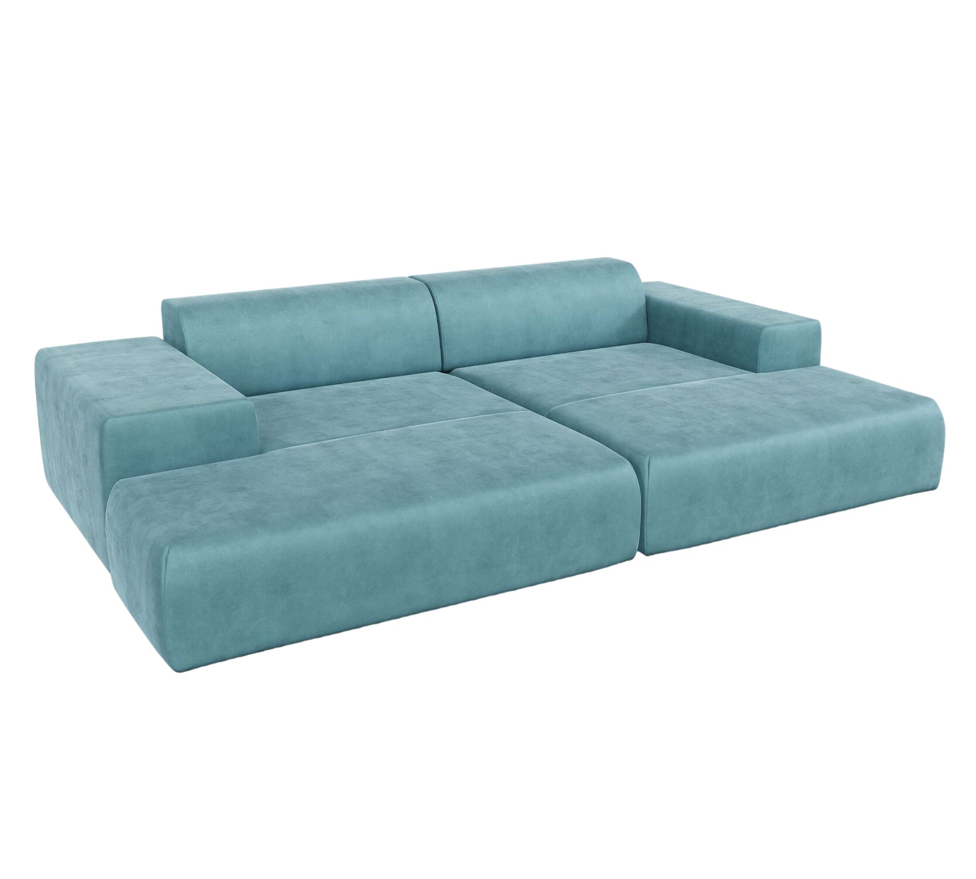 Pyllow 3-Sitzer Sofa Samt Pastellblau