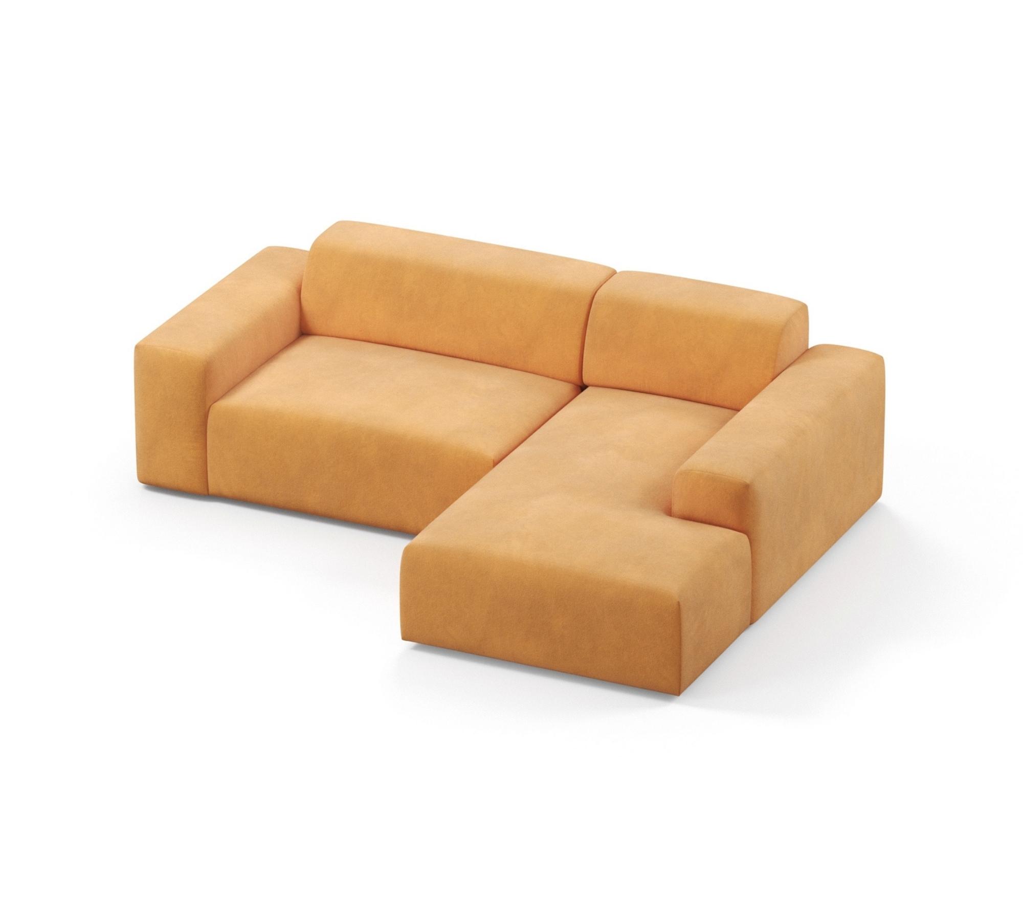 Karen Sofa 2-Sitzer Récamiere Rechts Samt Senf