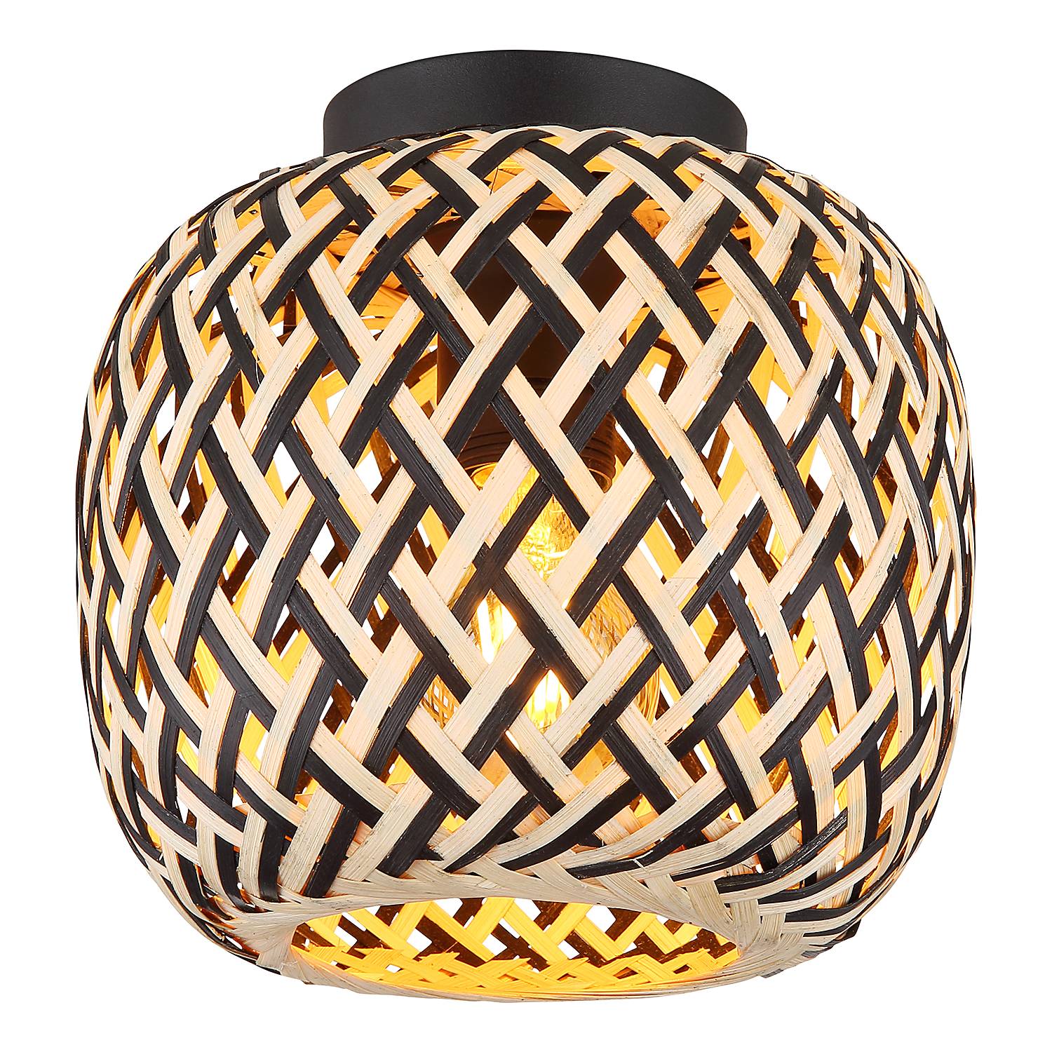 1-Flame Ceiling Lamp Colly Bamboo Solid Iron