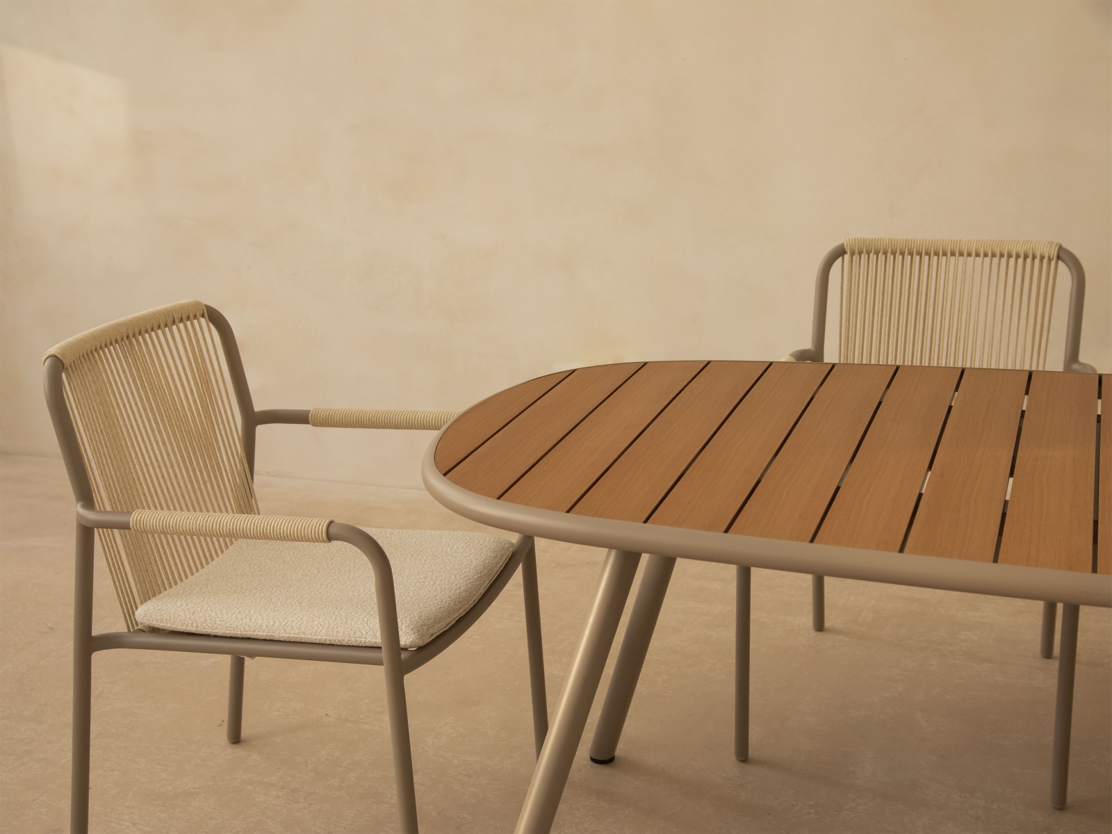 Peralta Gartenstuhl Polyester Creme 57x62x83 cm