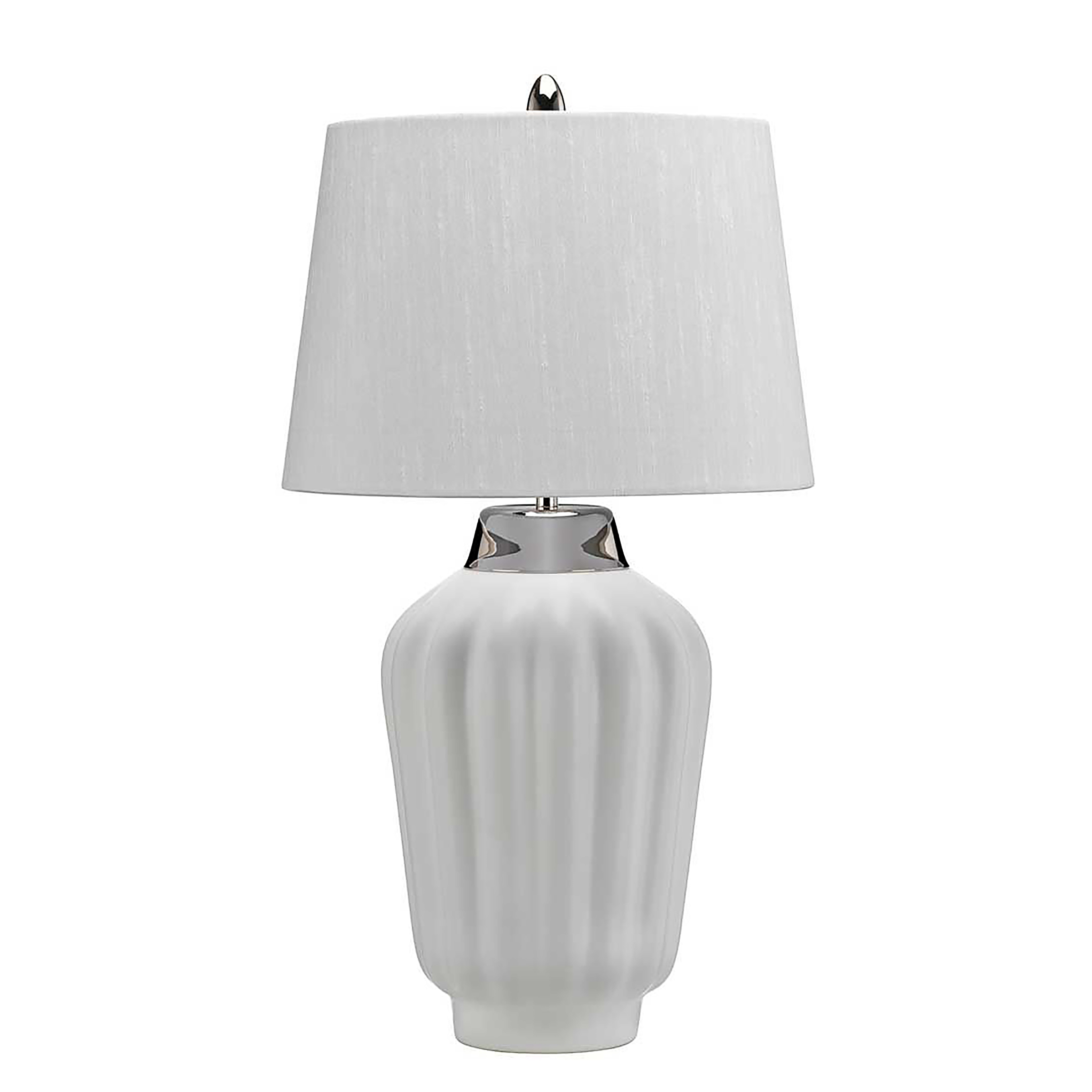 Bexley Tischleuchte Stahl Keramik Weiß Silber