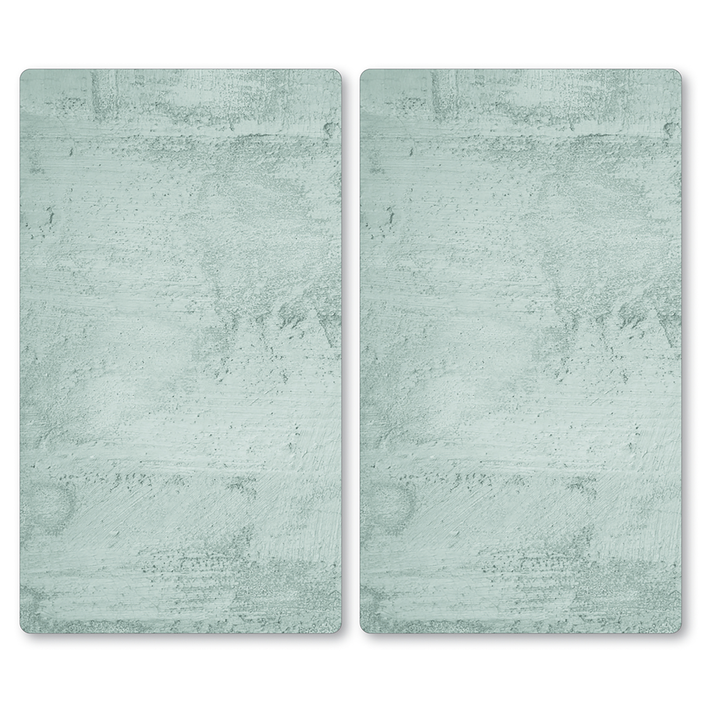 Herdabdeckung Beton Typ B 2er Set Sicherheitsglas Hellgrau