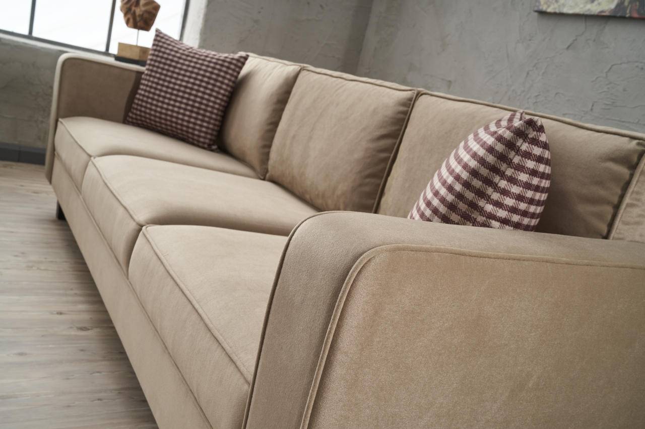 Kale Sofa 3-Sitzer Samt Creme