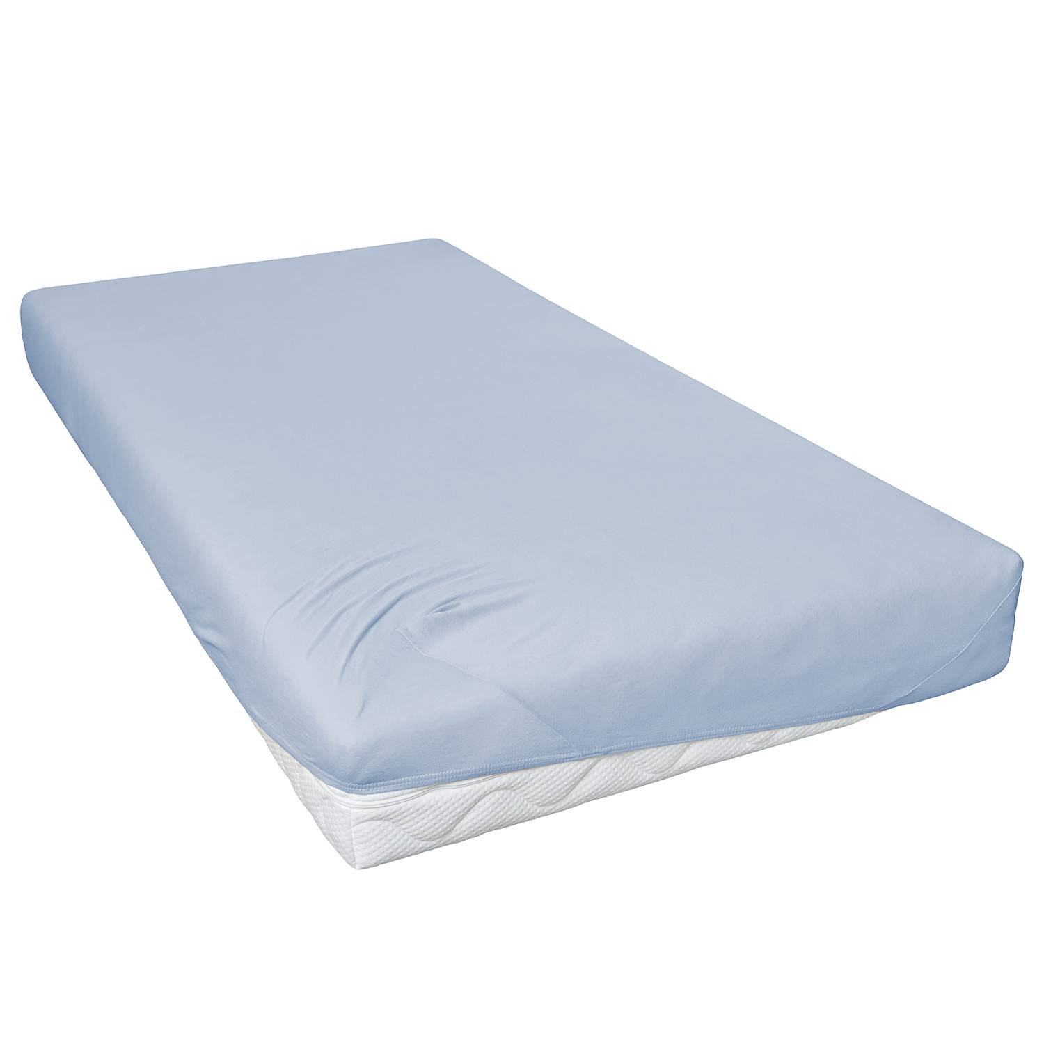 Lom Jersey-Spannbetttuch Baumwolle Himmelblau 190x200cm