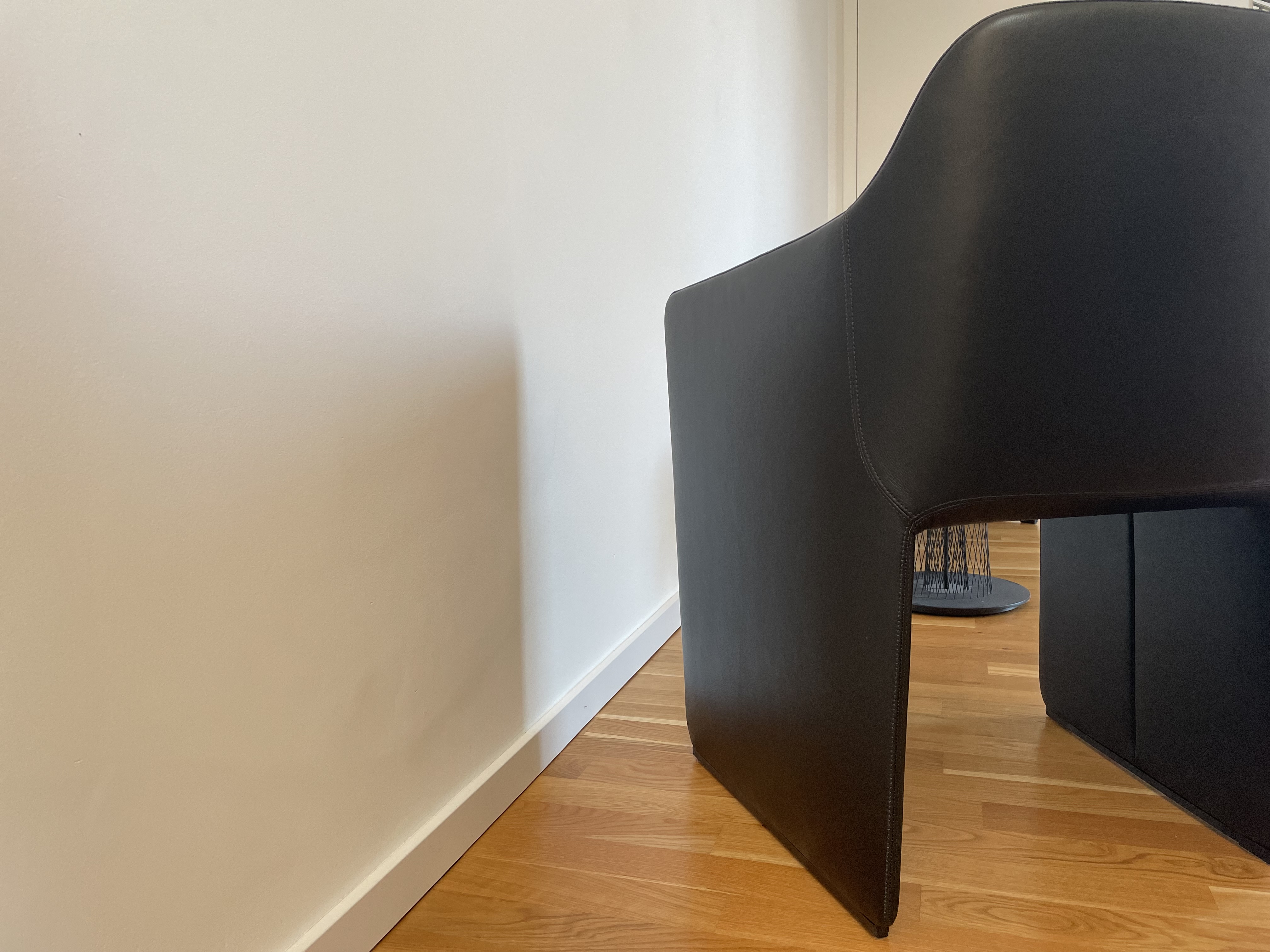 2x 525 Foster Walter Knoll Sessel mit Armlehne Leder Schwarz