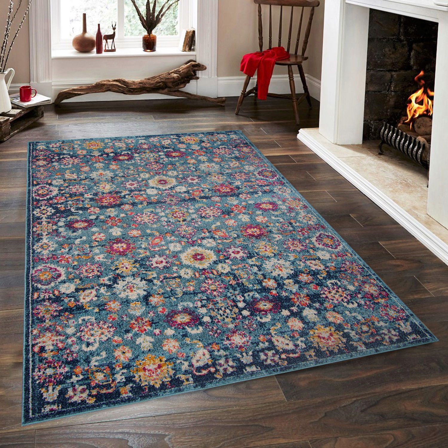 Vintage 7654 Teppich Blau