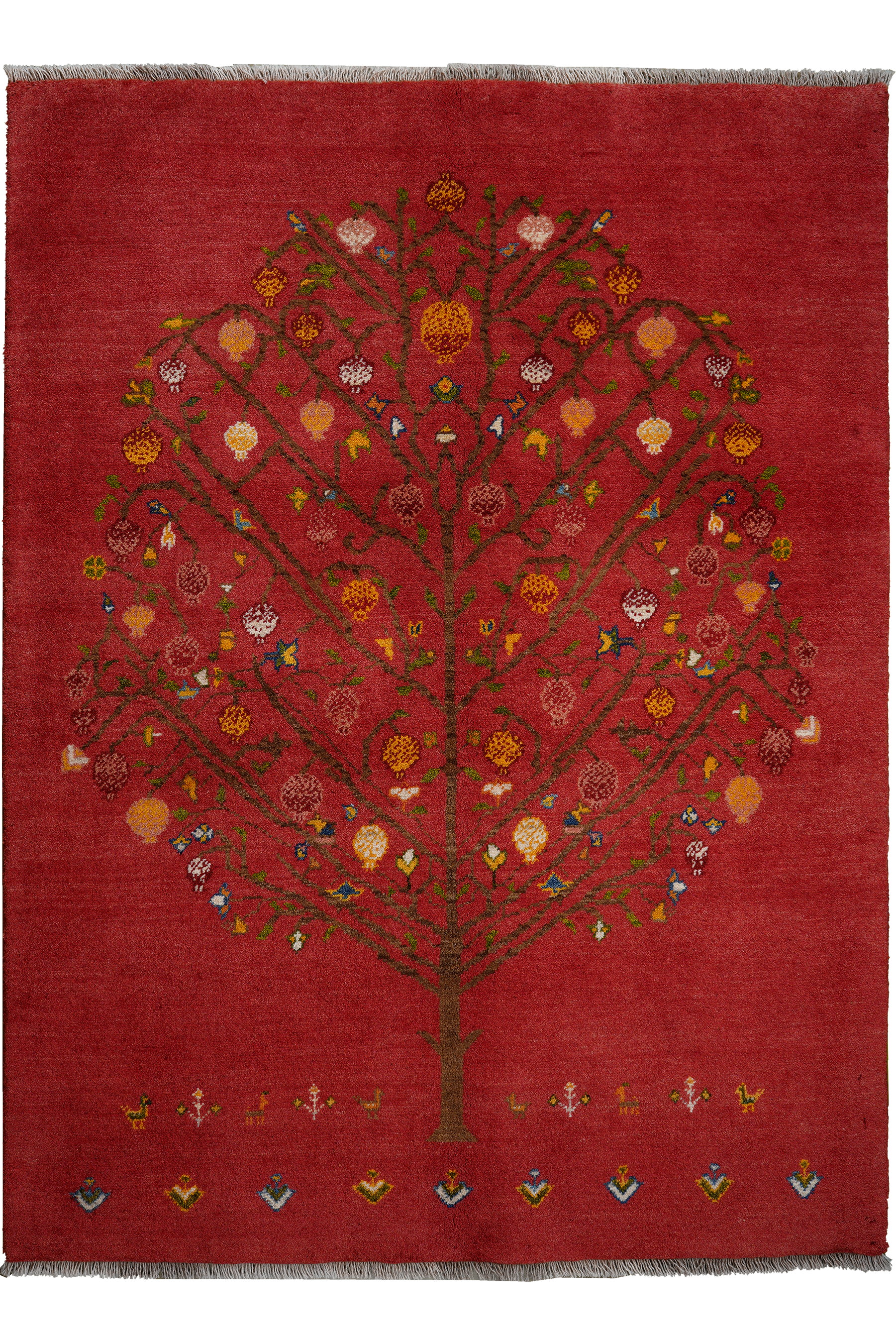 Rizbaf Gabbeh-Teppich Wolle Rot