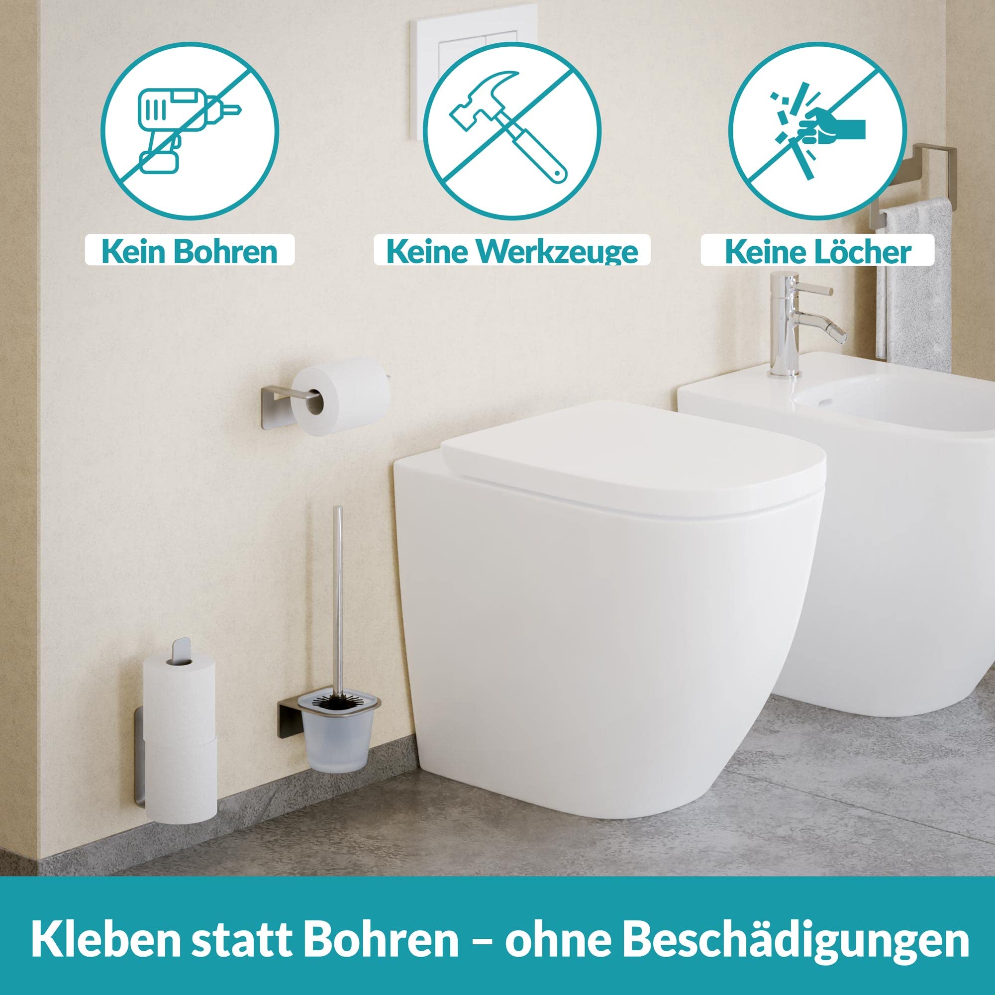 WC-Ersatzrollenhalter Edelstahl Gebürstet Silber