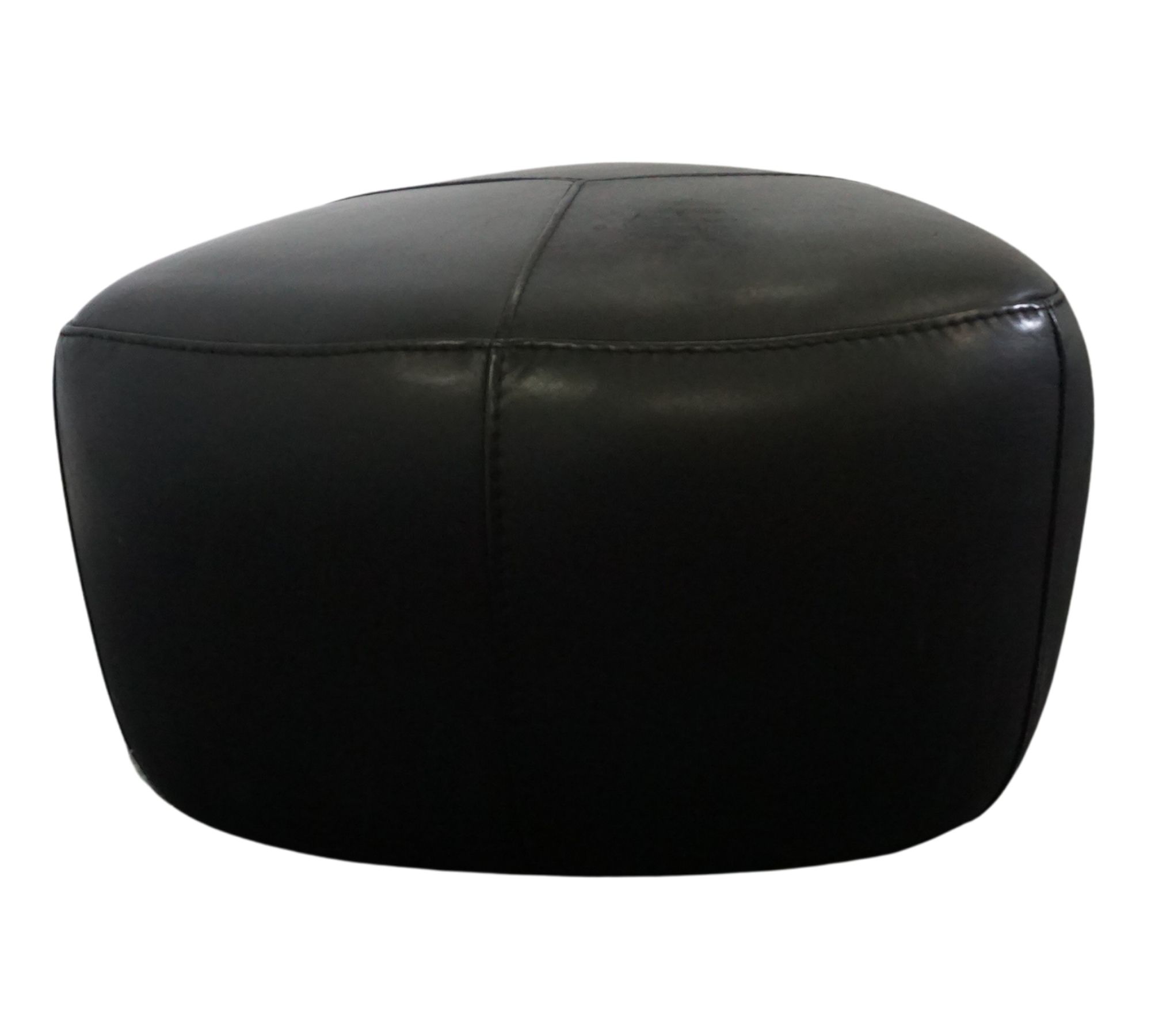 Bermuda Hocker Sienna-Leder Schwarz