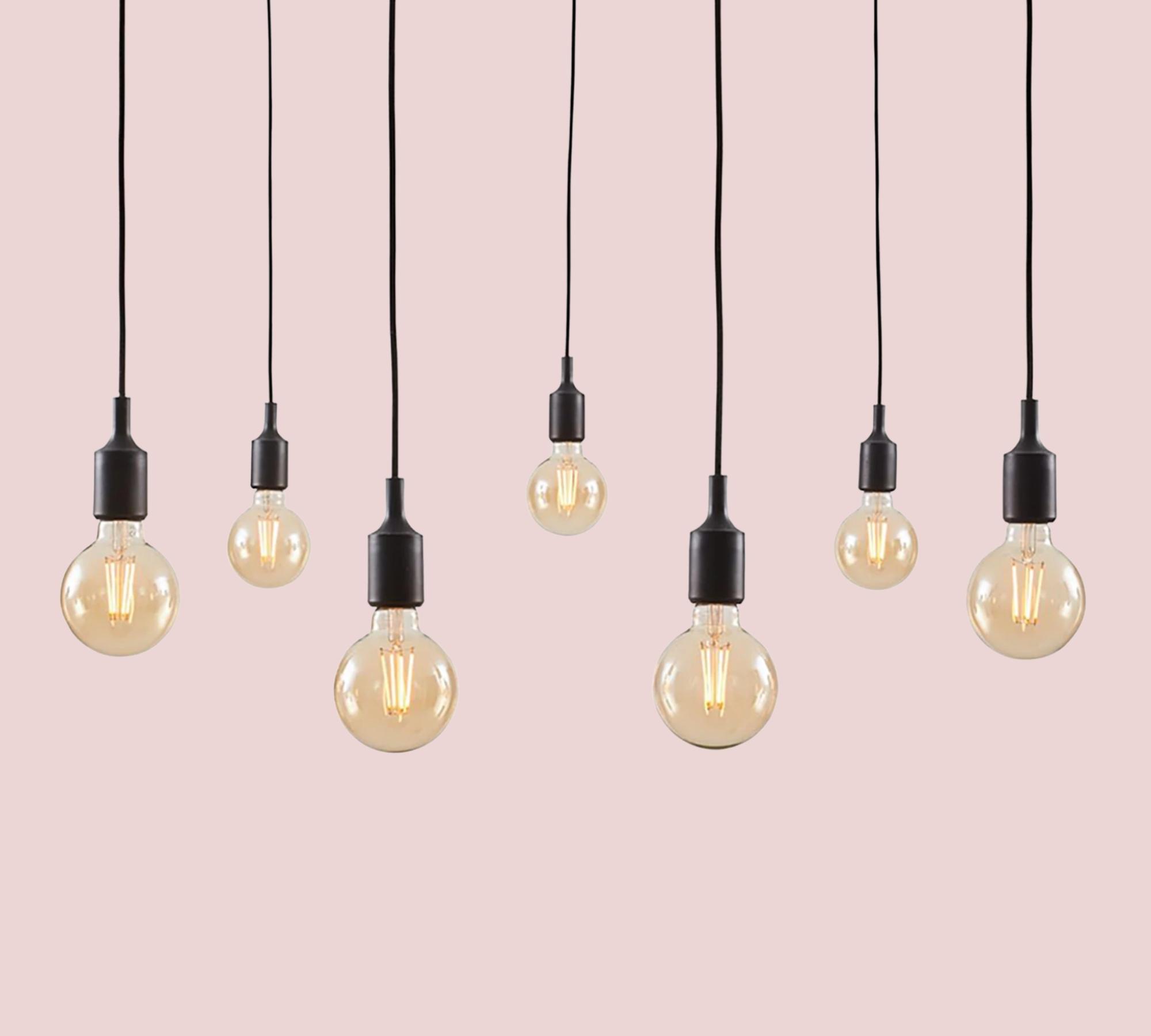 Pendant lamp 7-light aluminum black