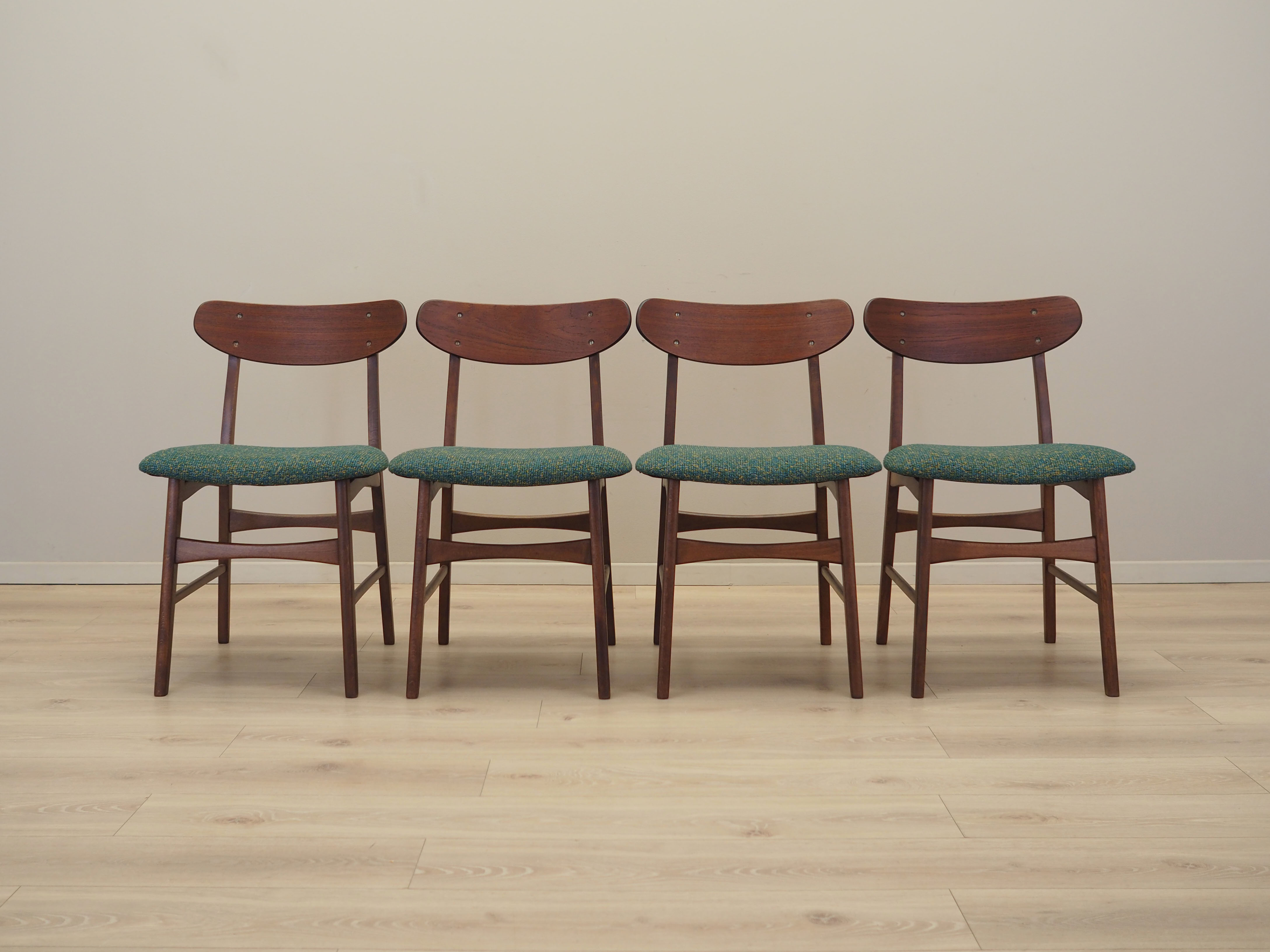 4x Esszimmerstuhl Teakholz 1970er Jahre