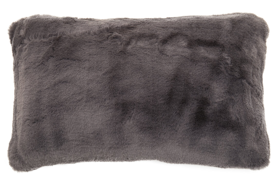 Bosie Lamina Grey Rectangular Faux Fur Cushion