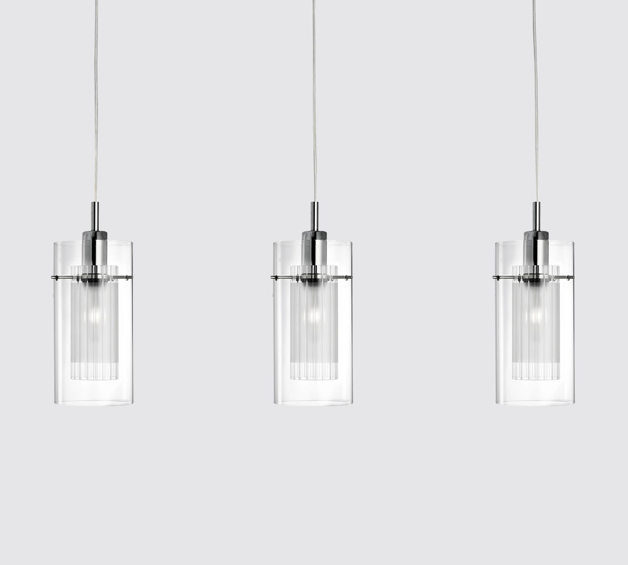 Pendant lamp clear glass 3-light