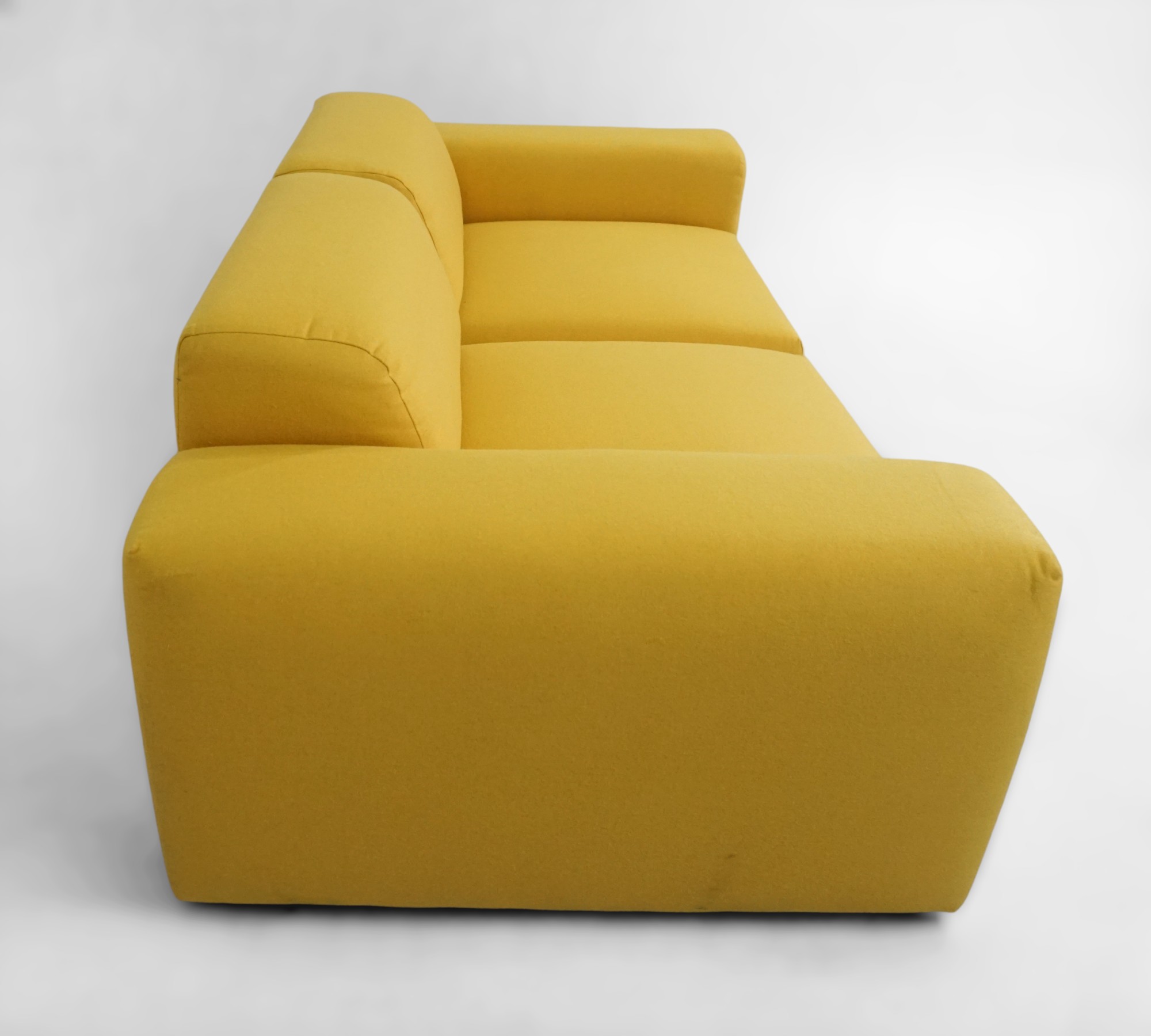 Pyllow Sofa 2-Sitzer Strukturgewebe Senfgelb