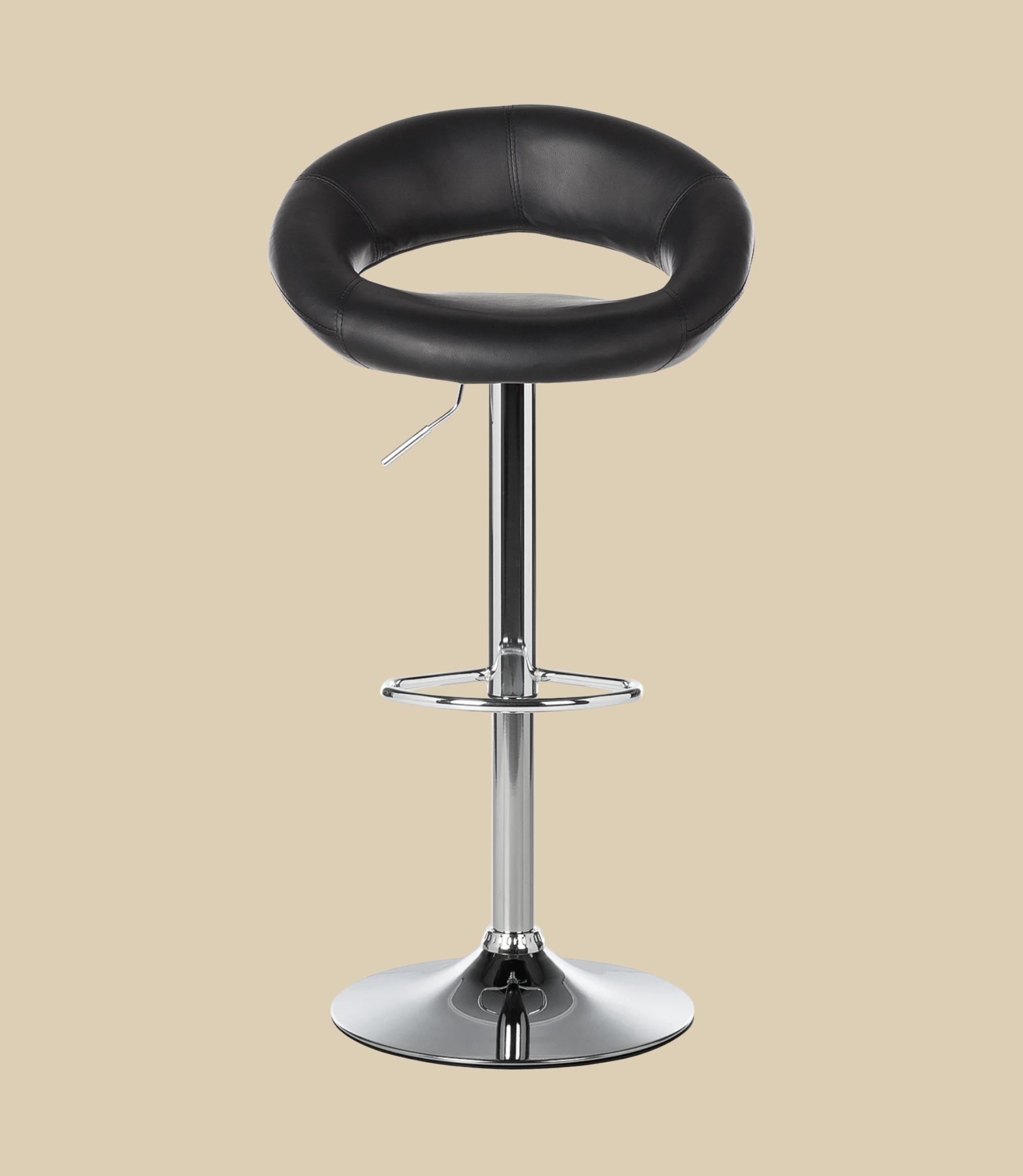 Bar stool faux leather black