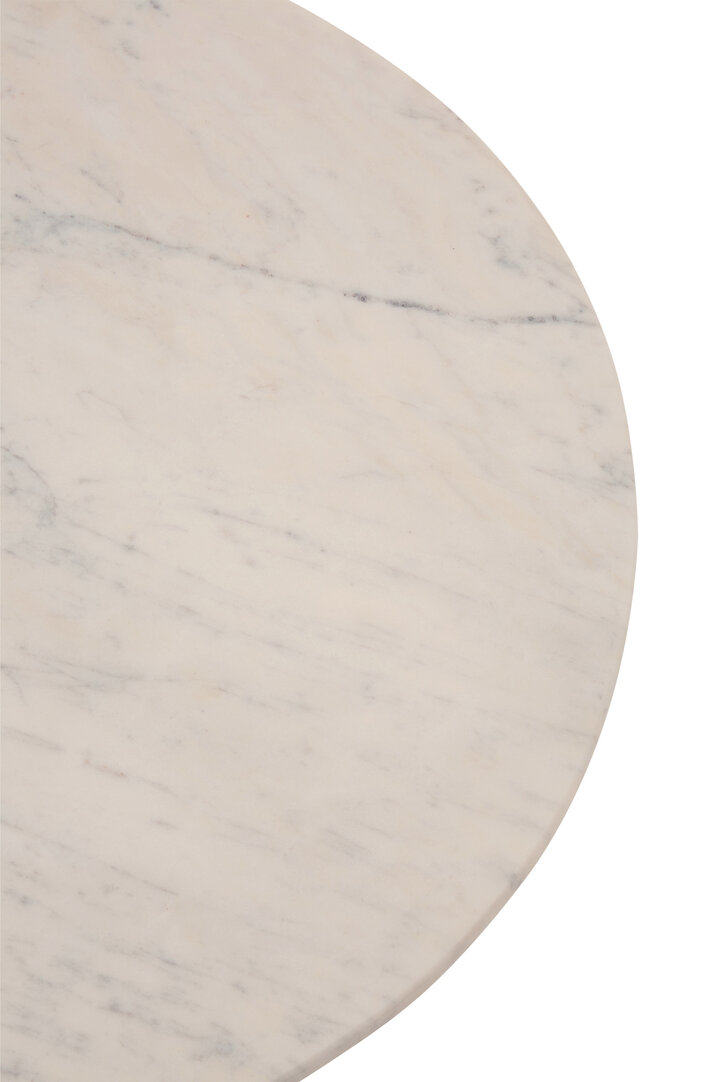 Amira White Marble Top Gold Base Beistelltisch
