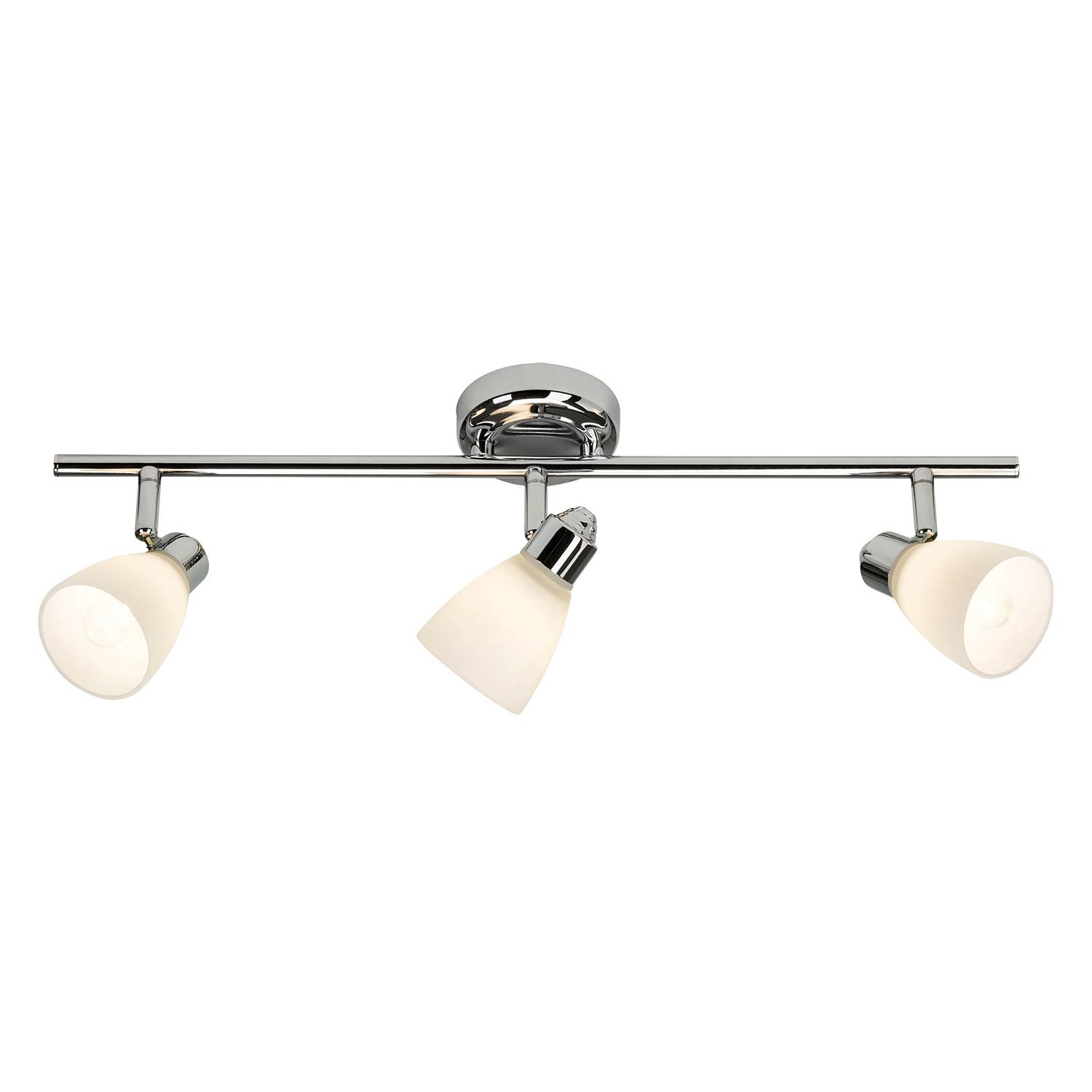 Kensington Deckenstrahler Glas Eisen 3-Flammig Silber
