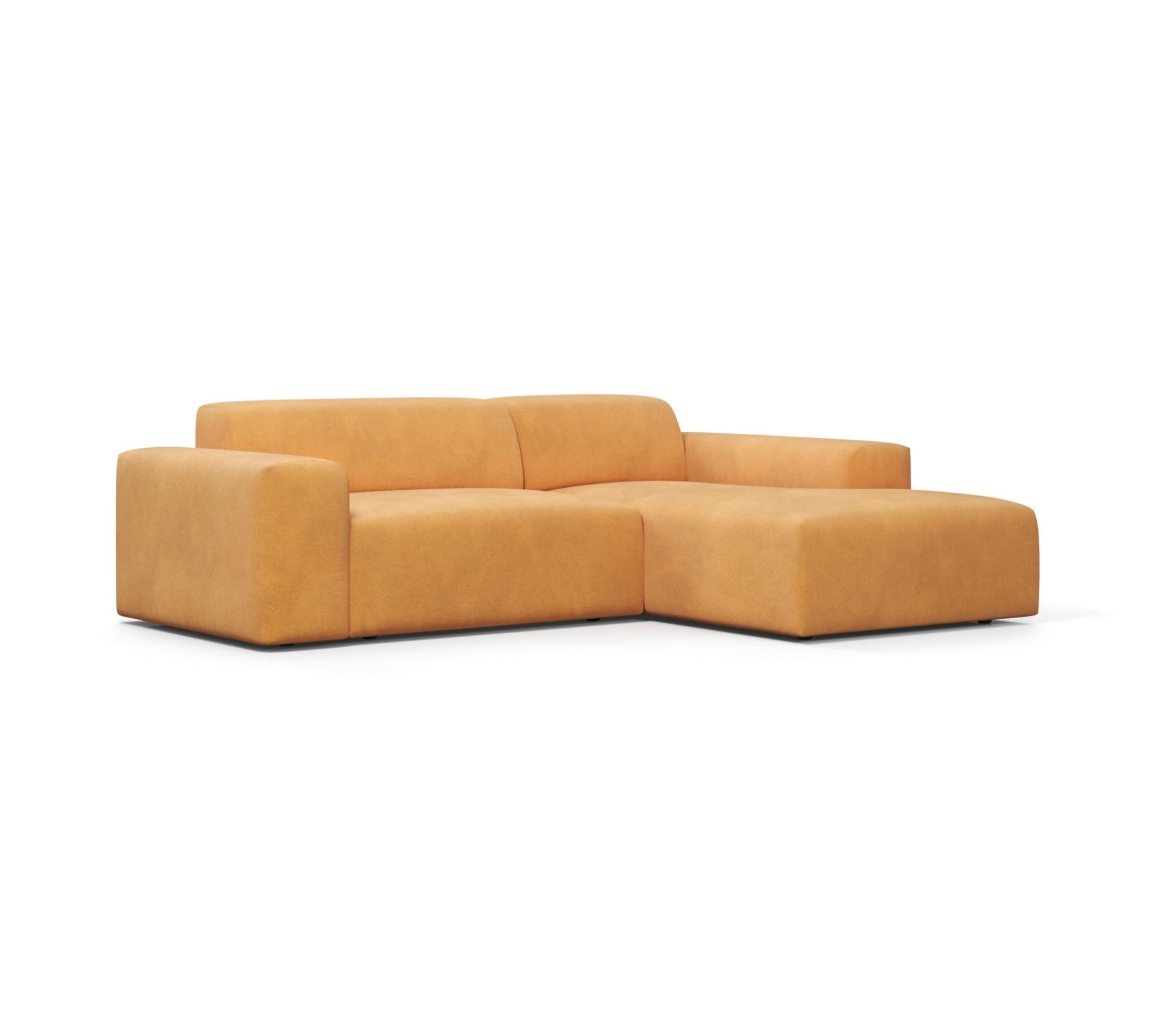 Karen Sofa 2-Sitzer Récamiere Rechts Samt Senf