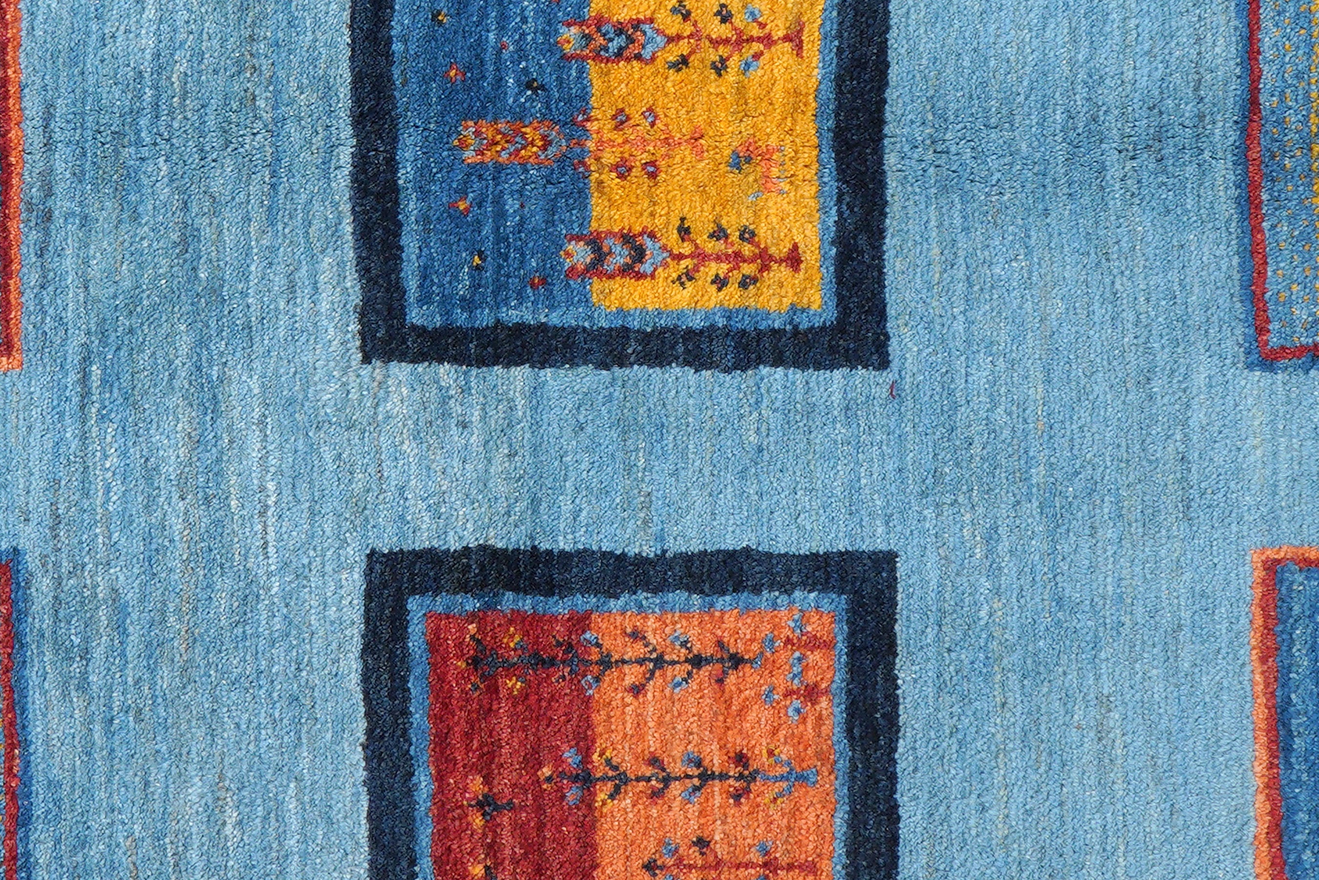 Rizbaf Gabbeh-Teppich Wolle Blau