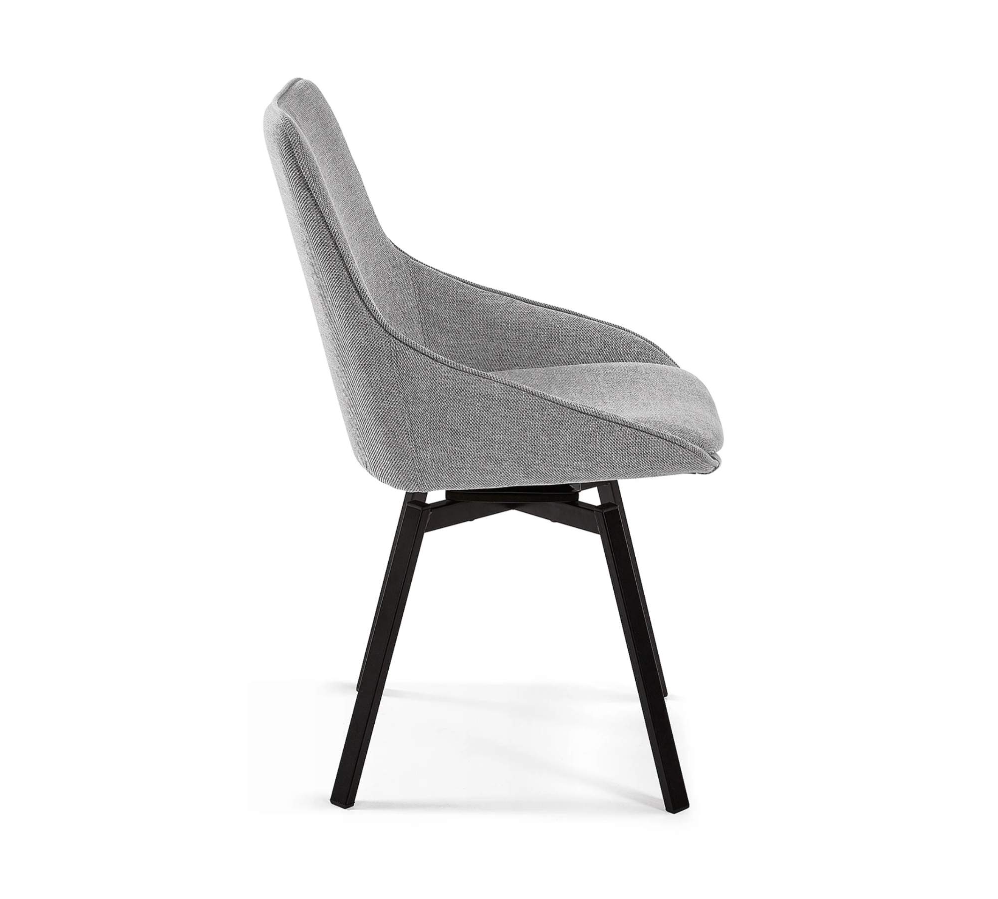 2x Polsterstuhl Metall Webstoff Grau