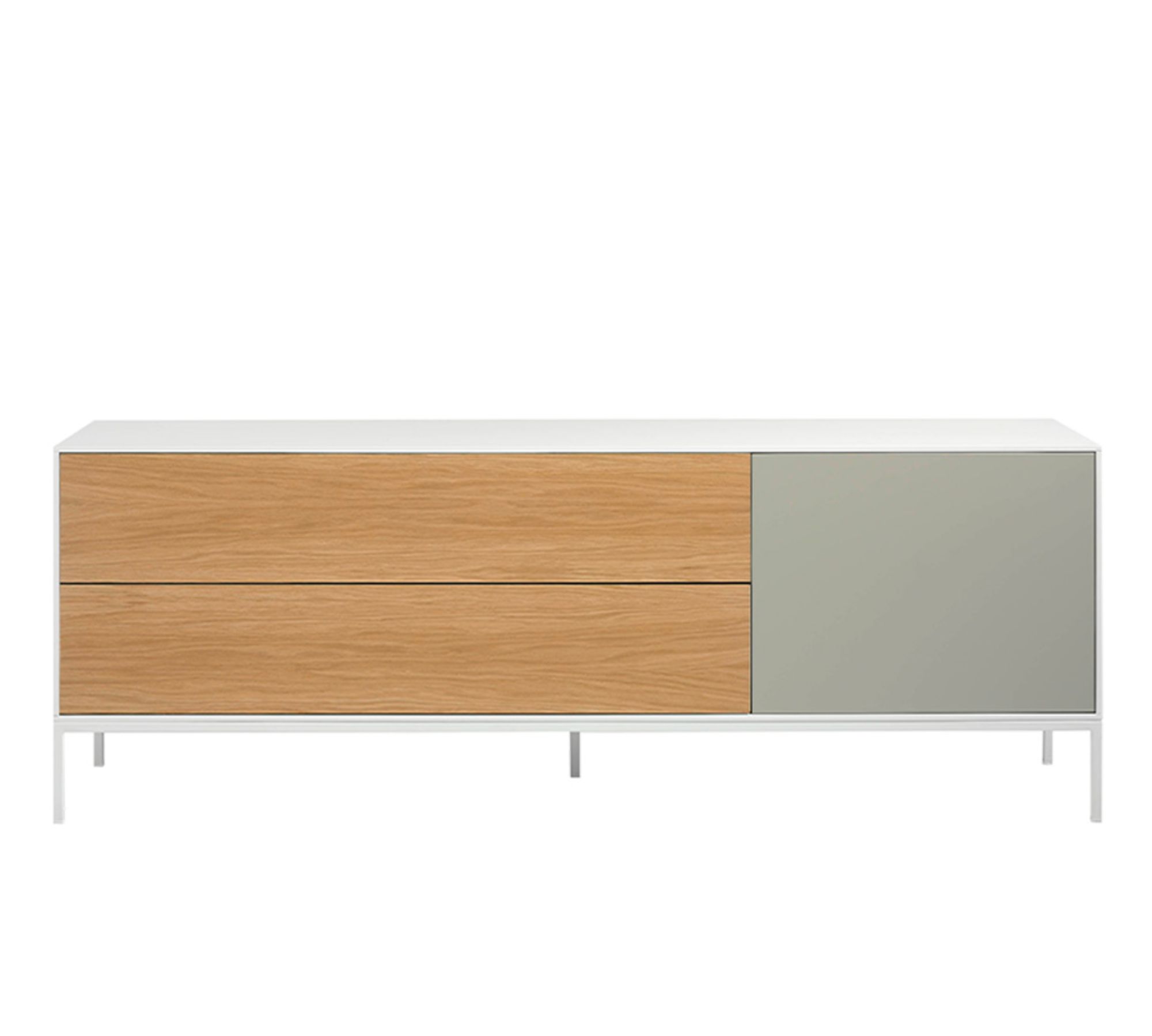 Sideboard Holz Metall Weiß