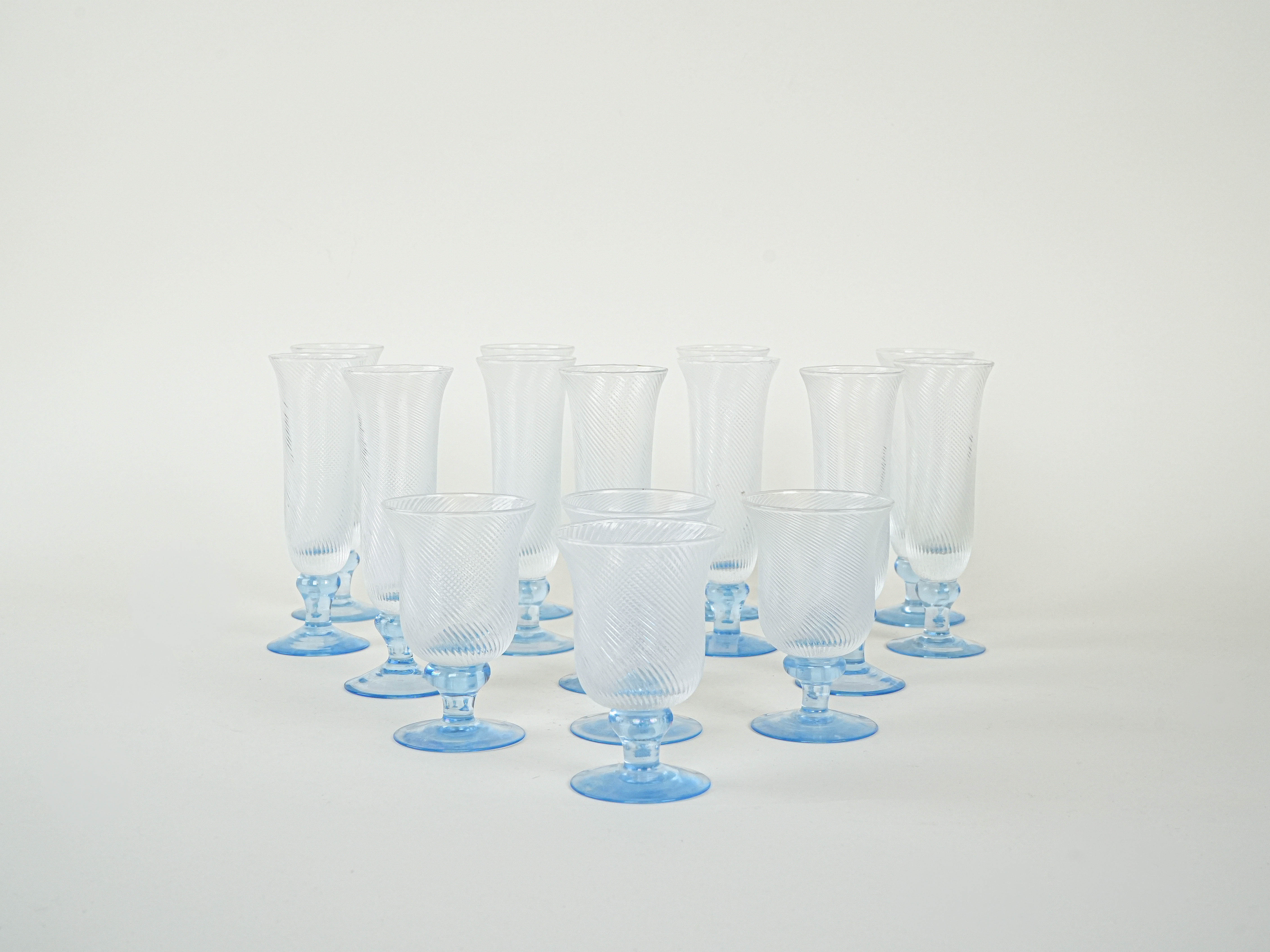 Glasbecher-Set Transparent 1970er Jahre