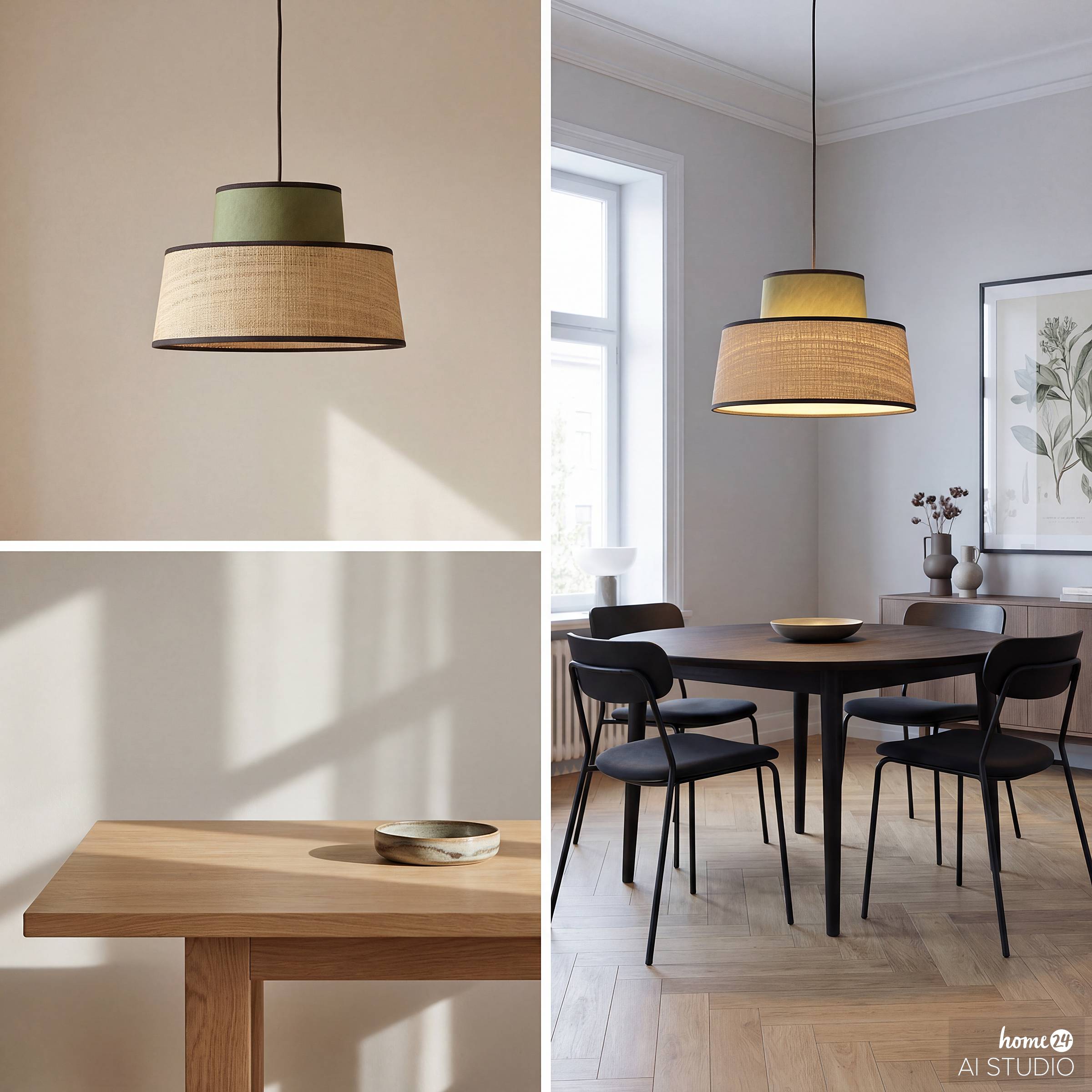 OKO Typ A Pendelleuchte 1-flammig Rattan Textil 