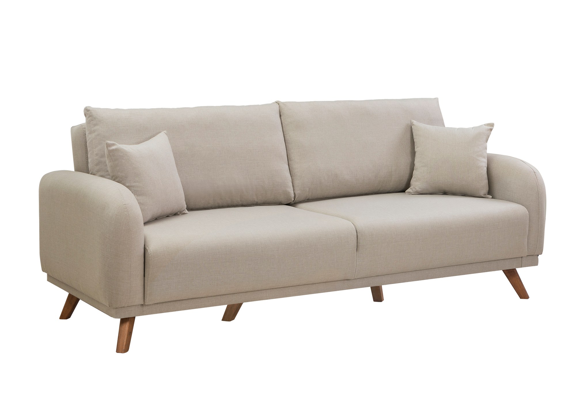 Hera Schlafsofa 3-Sitzer Holz Creme