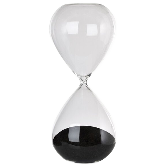 Sanduhr Ball Glas Transparent Schwarz