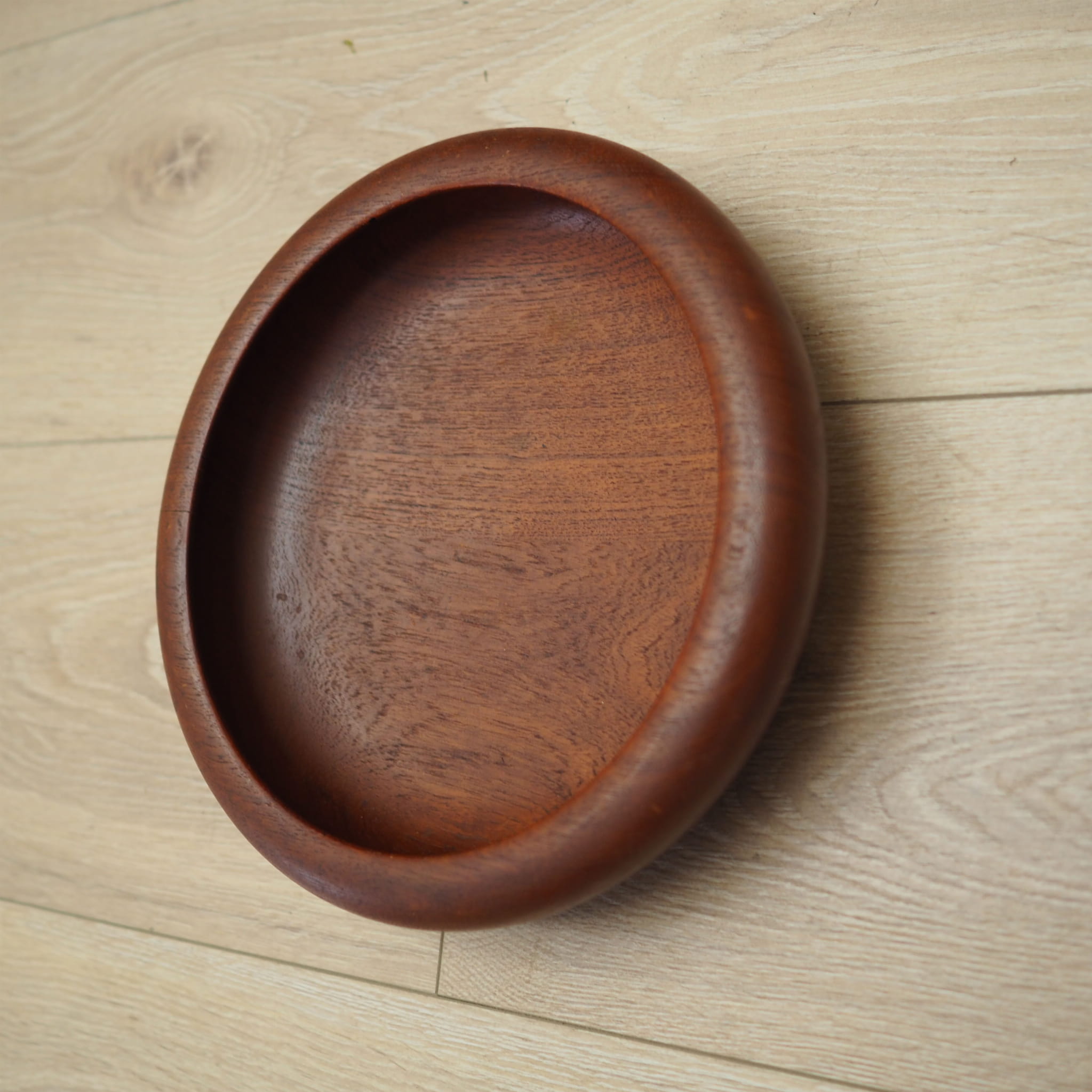 Piatto vintage in legno di teak marrone anni '60