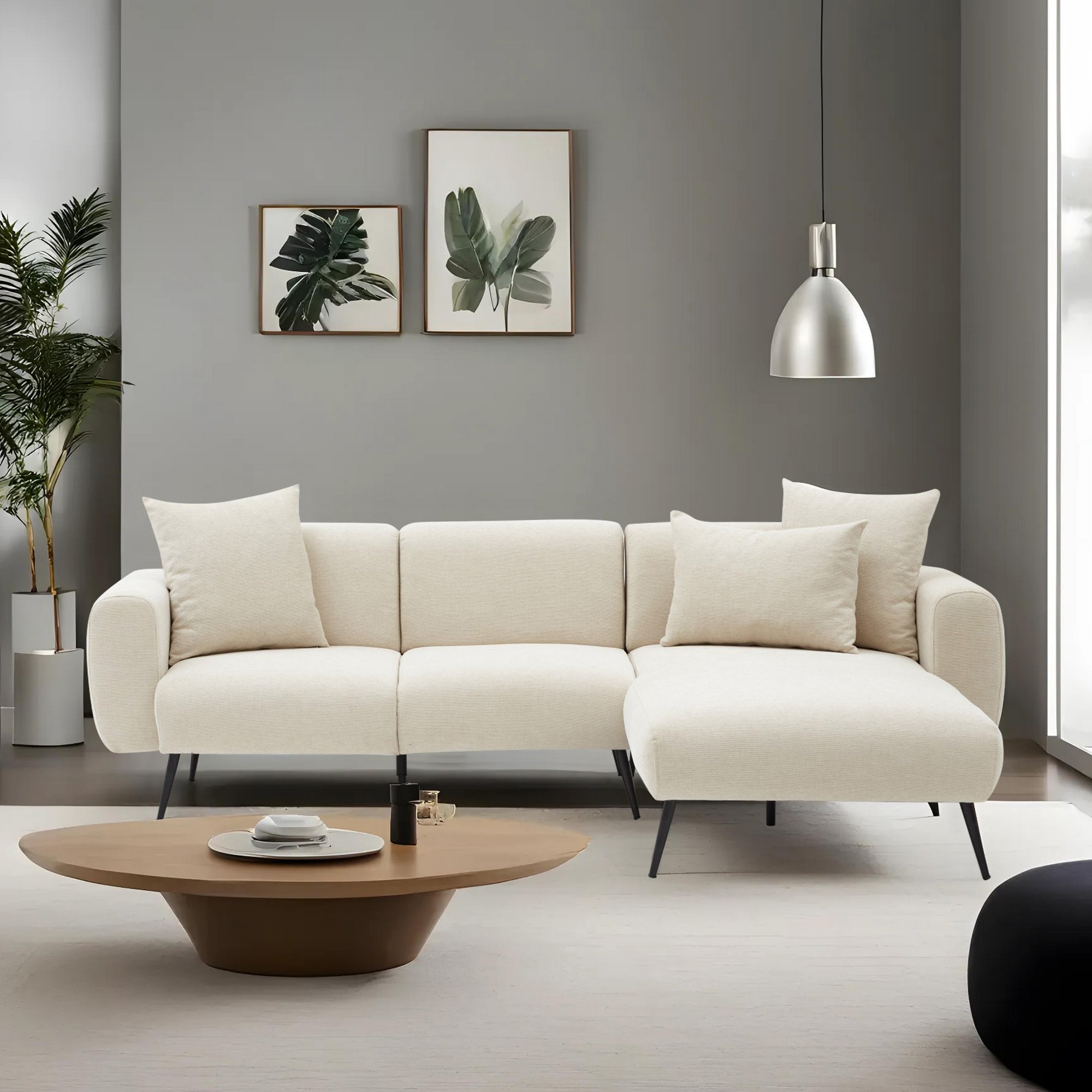 Side Sofa Récamiere Rechts Creme