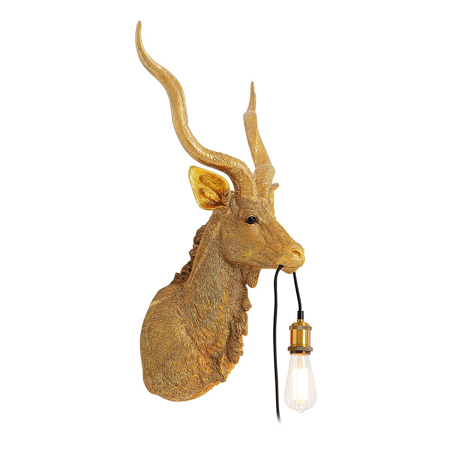 Animal Goat Wandleuchte Aluminium Polyresin Gold