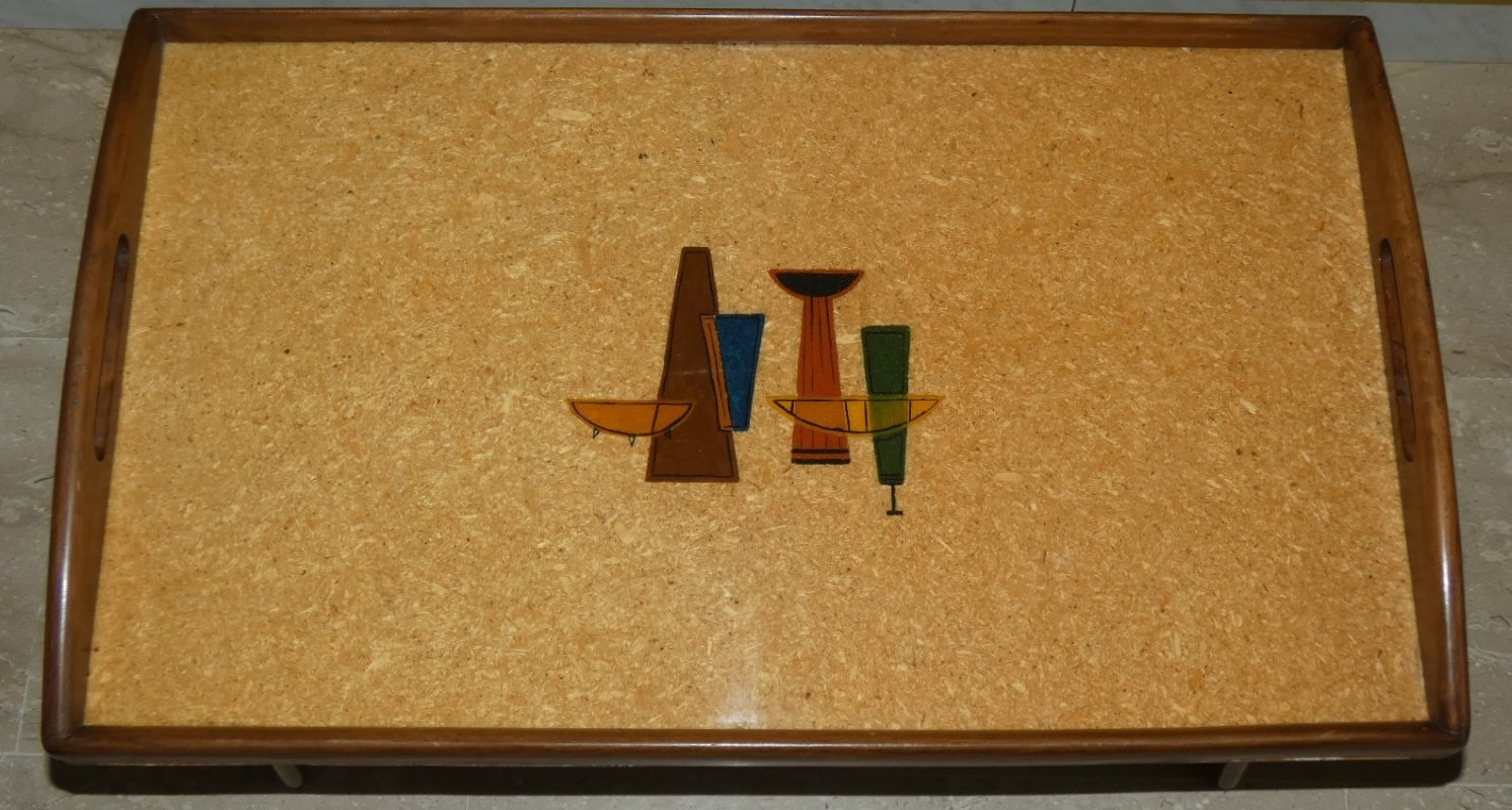 Couchtischtablett Art-déco Holz 1930er Jahre