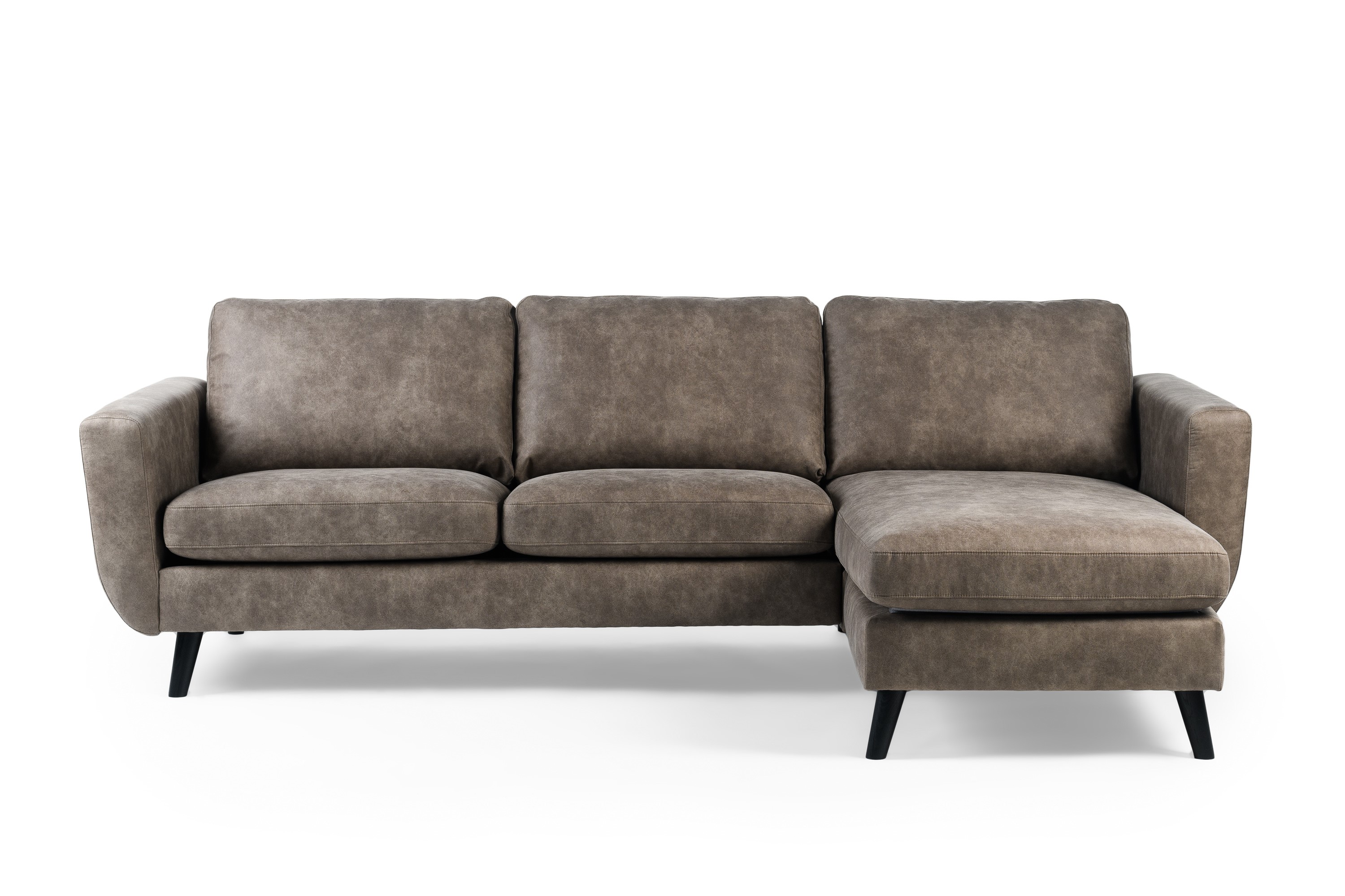 Sofa 3-Sitzer Chaiselongue Links Rechts Braun