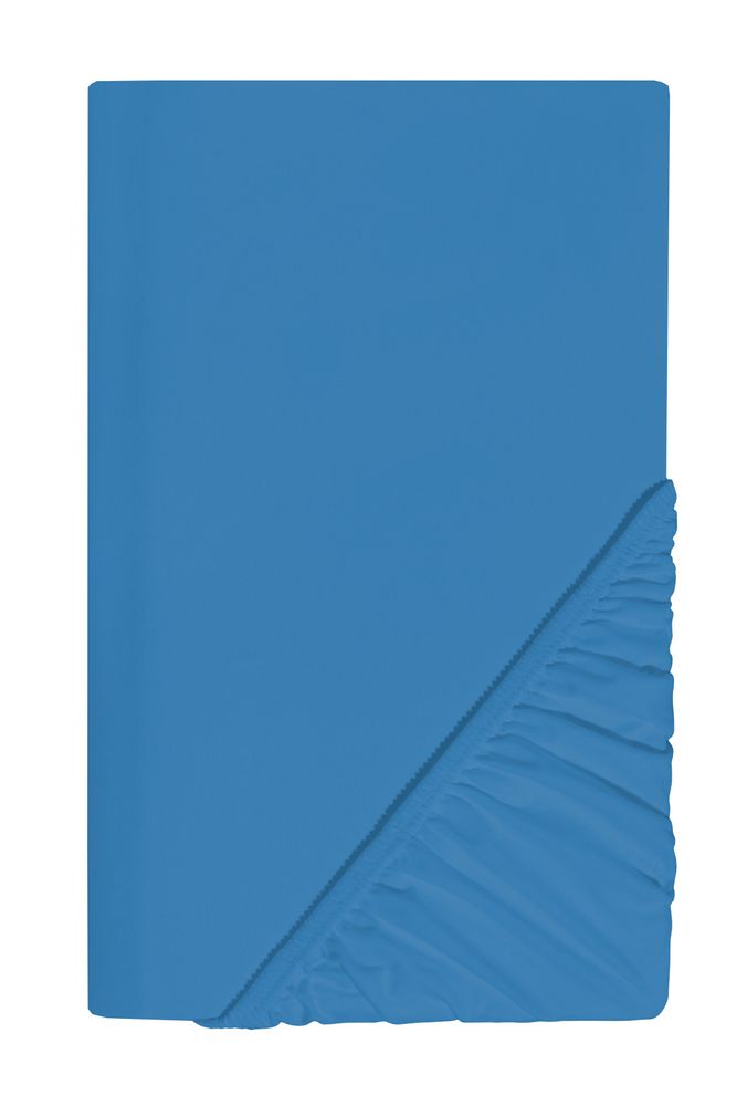 Spannleintuch für Boxspringbett aus Baumwolle Blau