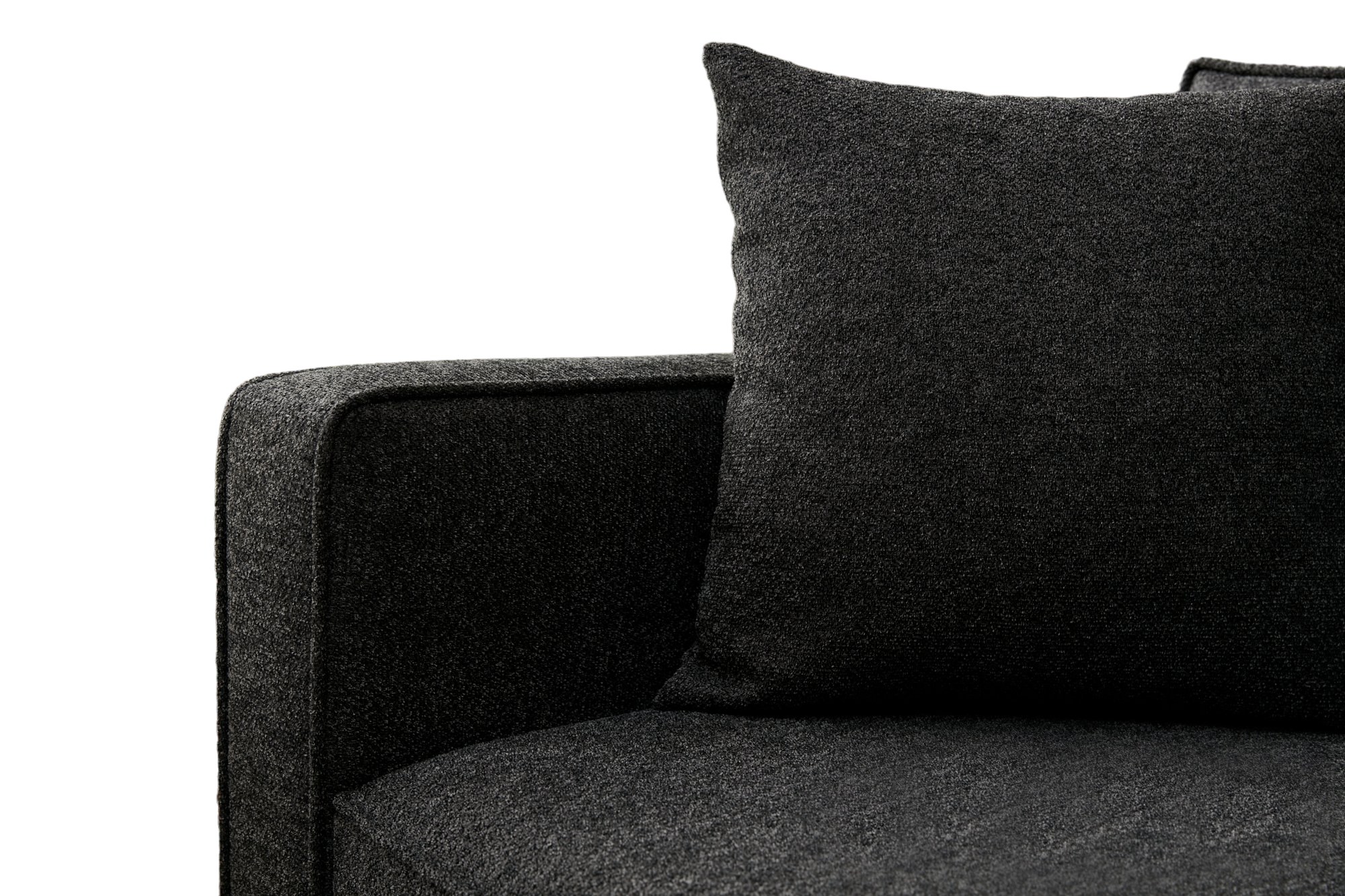 Lima Sofa 3-Sitzer Anthrazit mit schwarzen Beinen