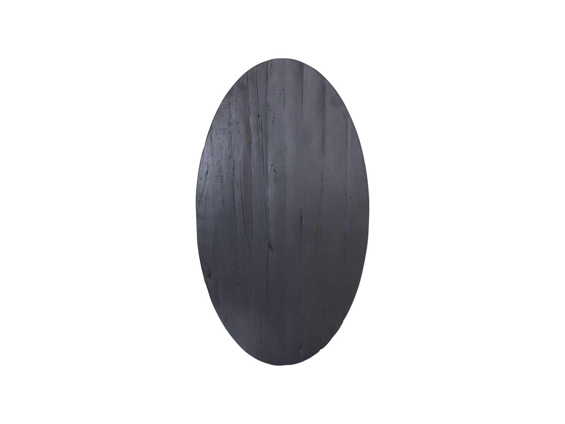 Ovale Tischplatte Mangoholz Schwarz