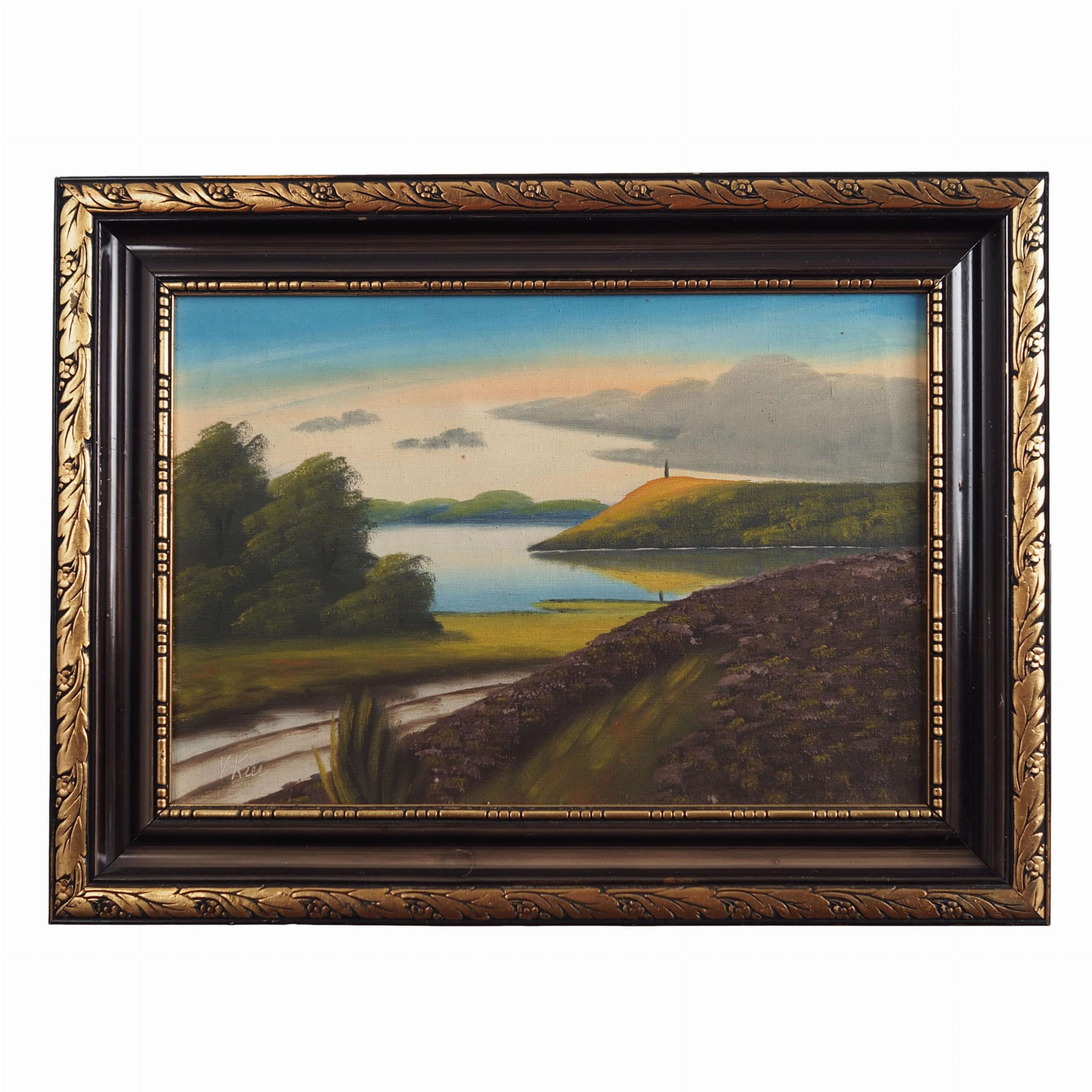 Vintage Gemälde „The Landscape with Hills” 1970er Jahre