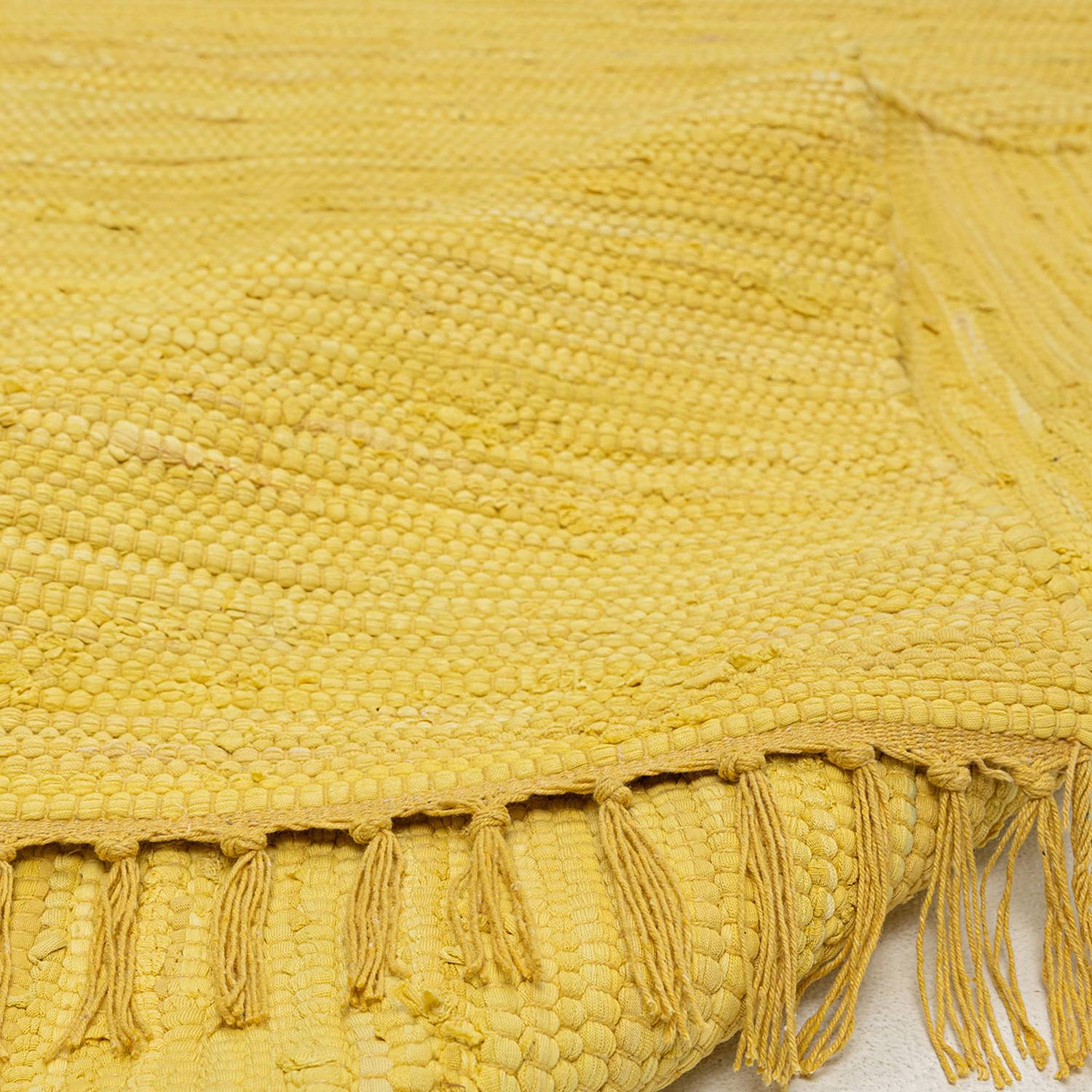 Happy Cotton Teppich Baumwolle Gelb 70 x 140 cm