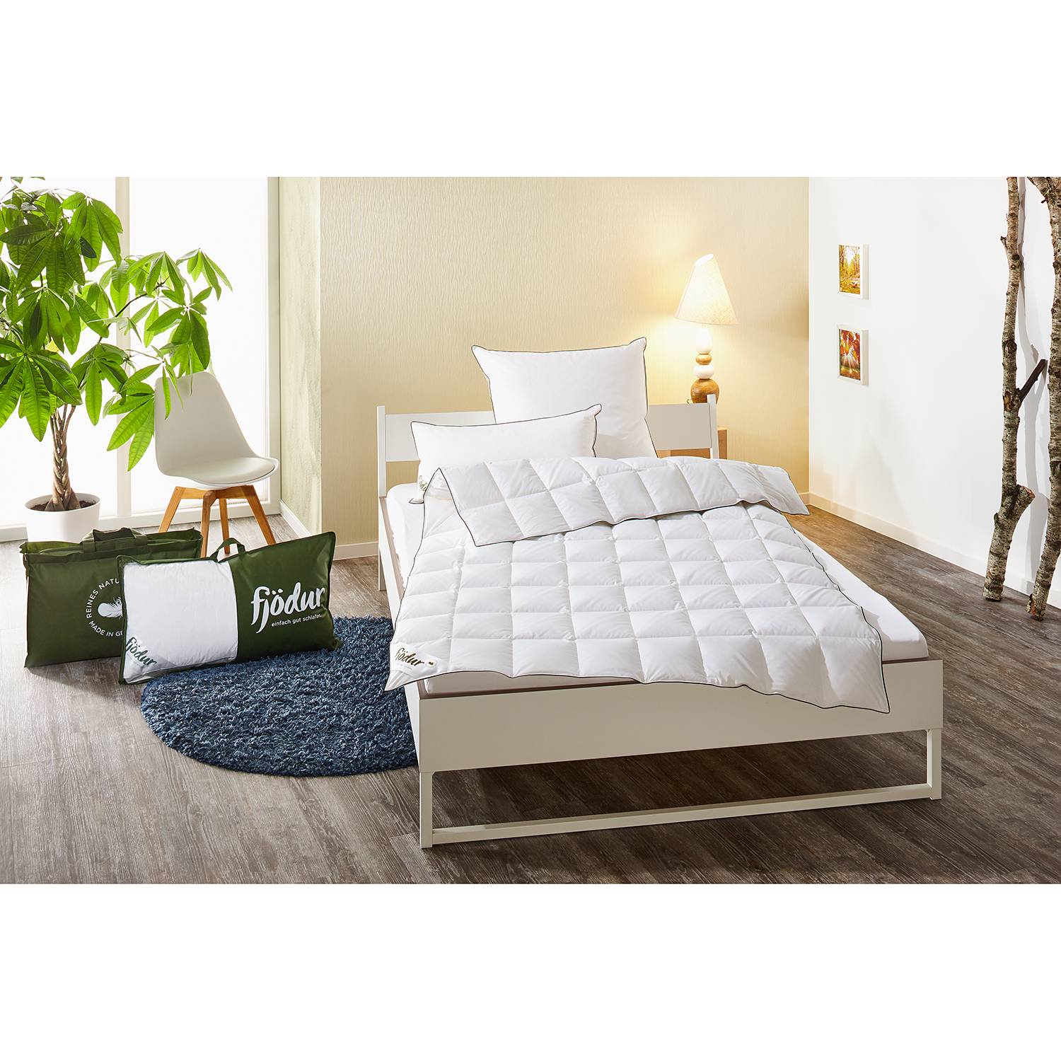 Bettdecke Fjödur Fiona I Federn Daunen Weiß 200 x 200 cm