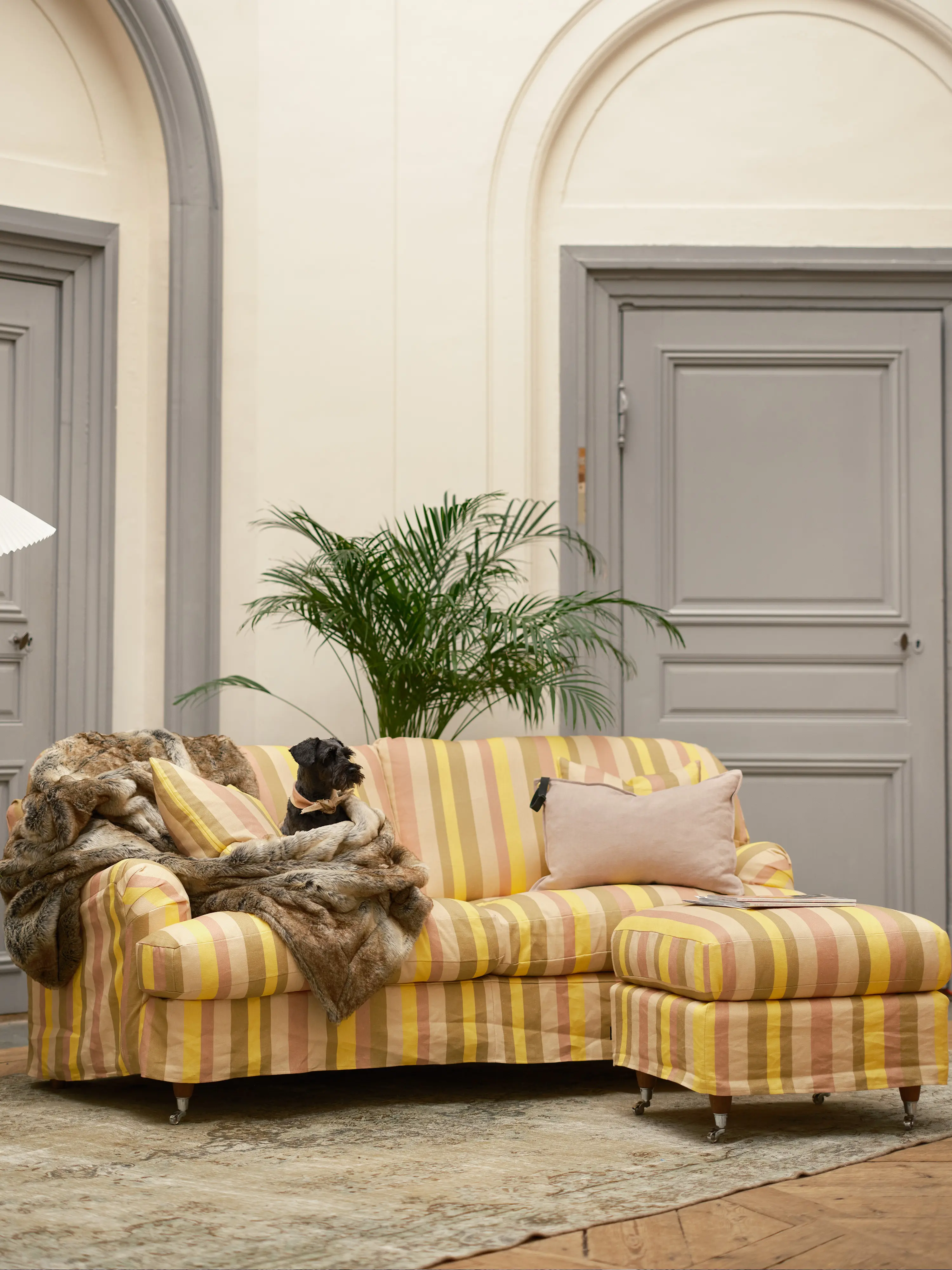 Lejonet Sofa 2,5-Sitzer Leinen Gestreift ohne Pouf