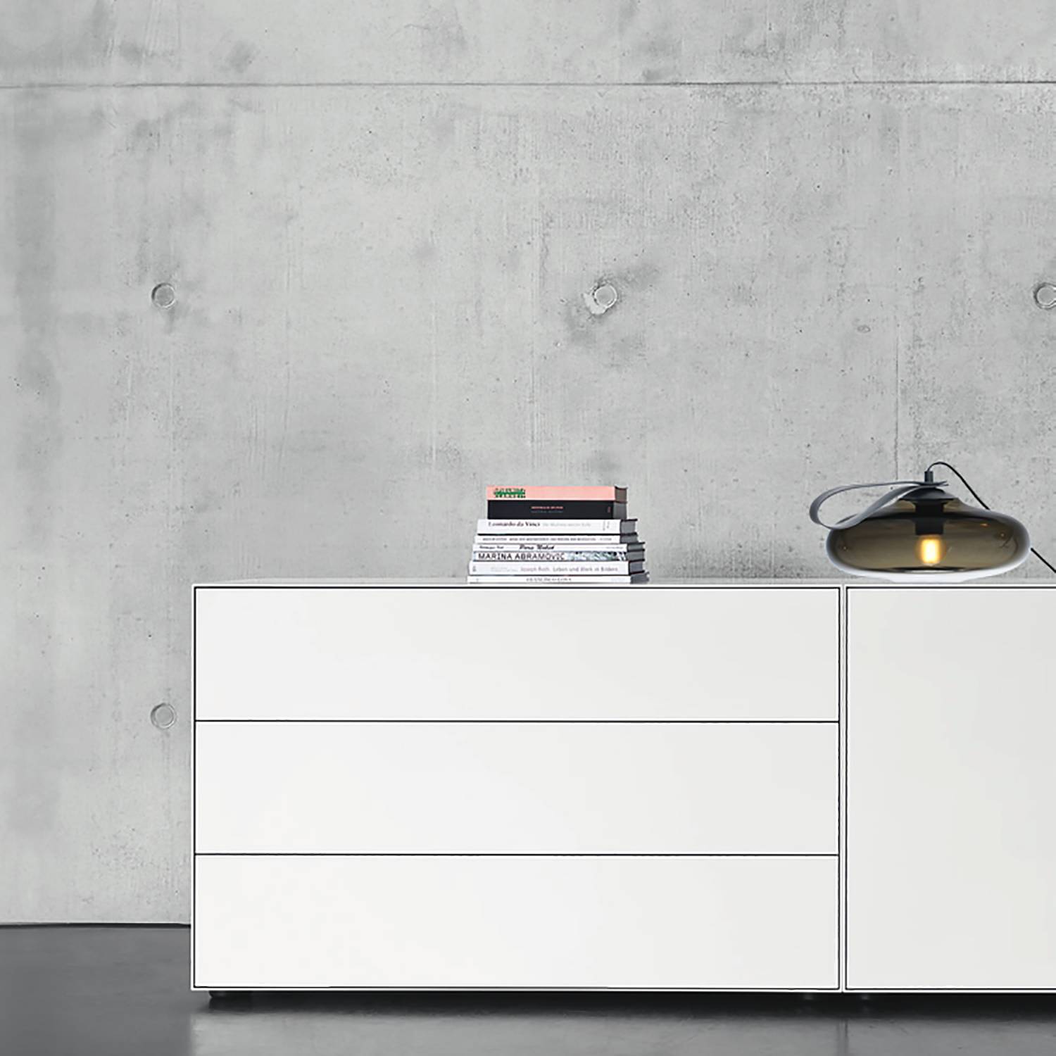 1-Flammig Table Lamp Hoseki II Smoked Glass Steel