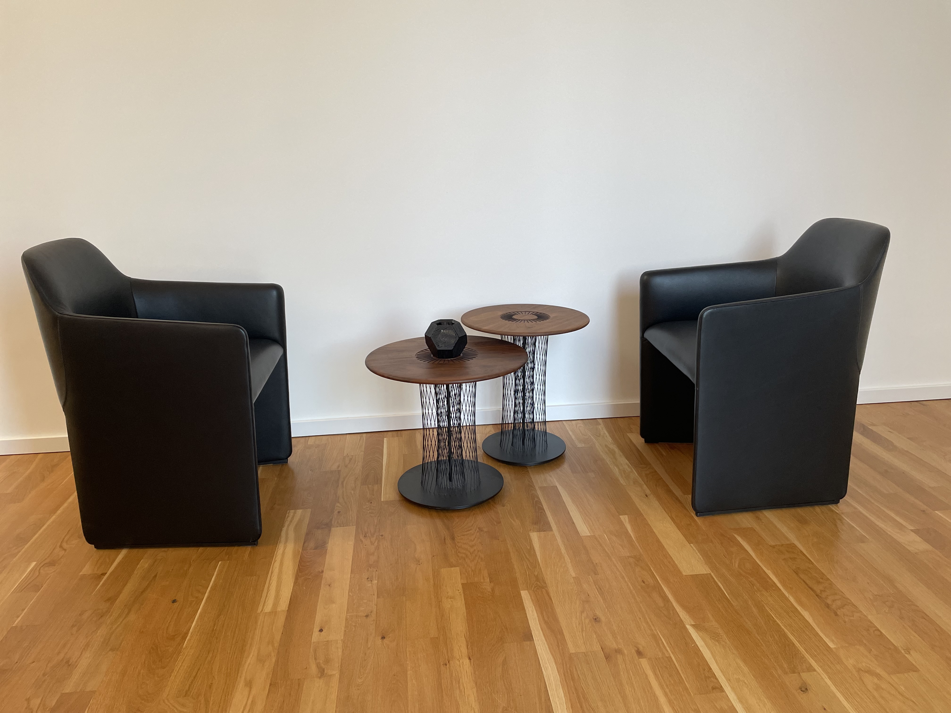 2x 525 Foster Walter Knoll Sessel mit Armlehne Leder Schwarz