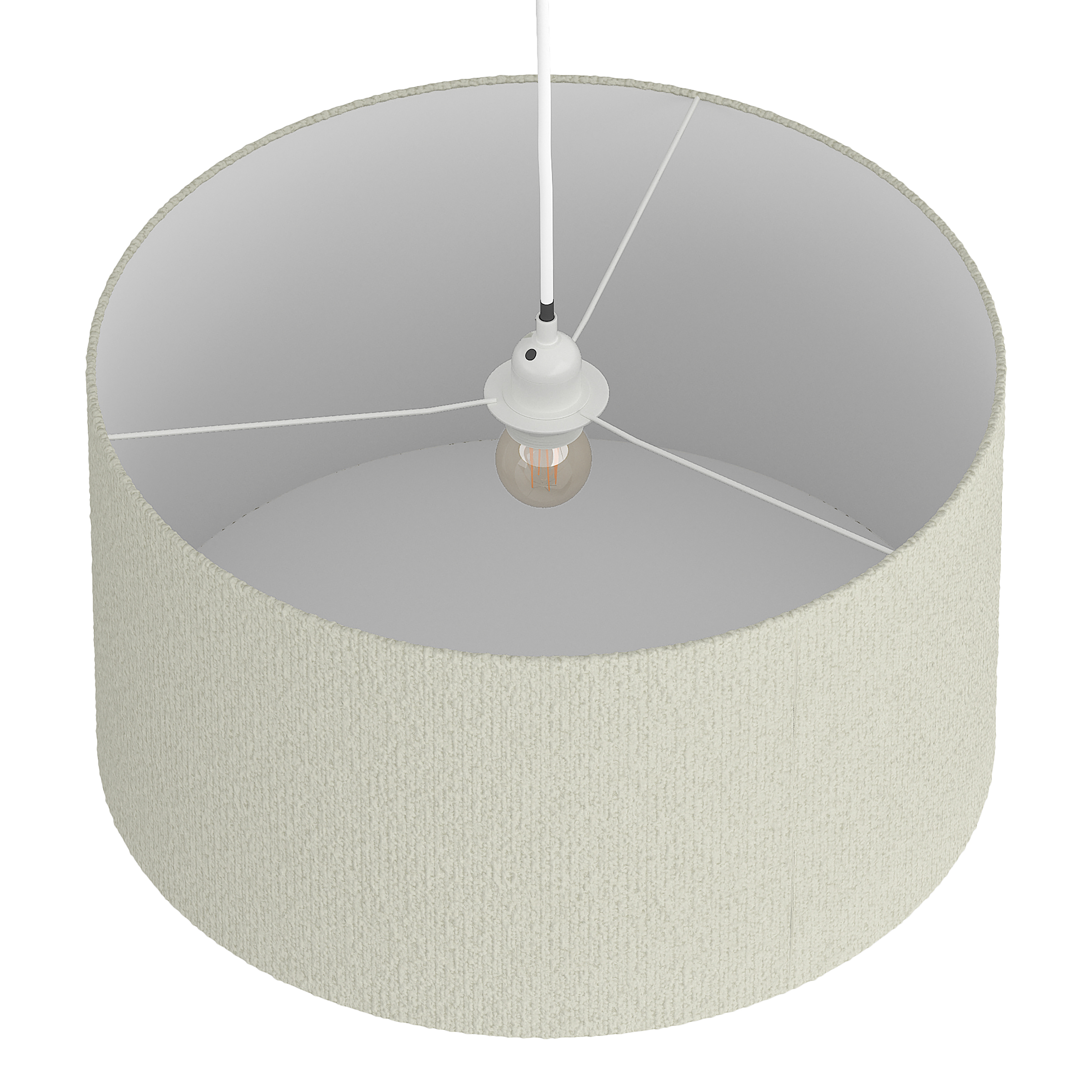 Pendant light Yaro iron linen 1-light beige 40 cm