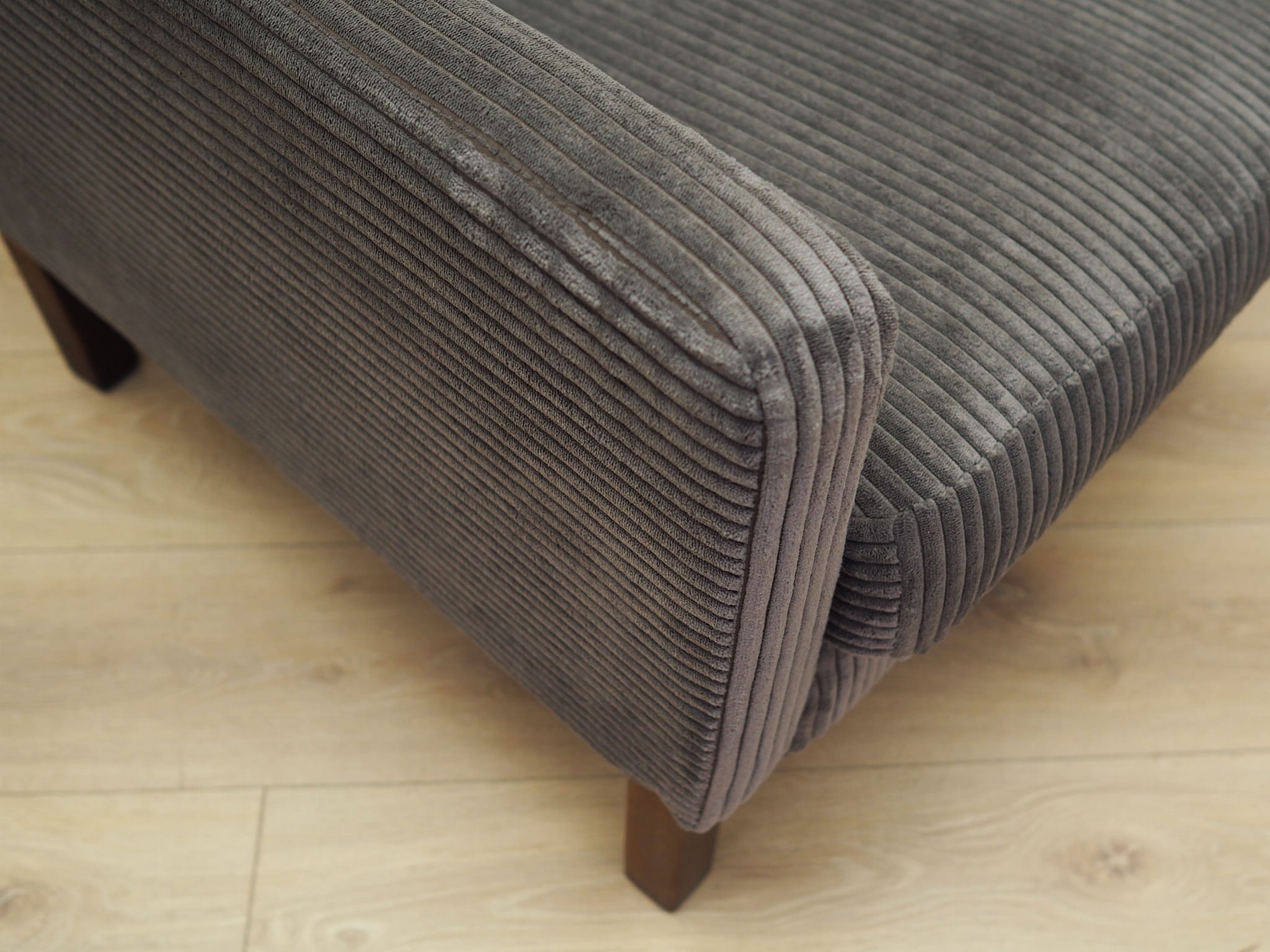 Vintage armchair beech wood velvet grey 1970s