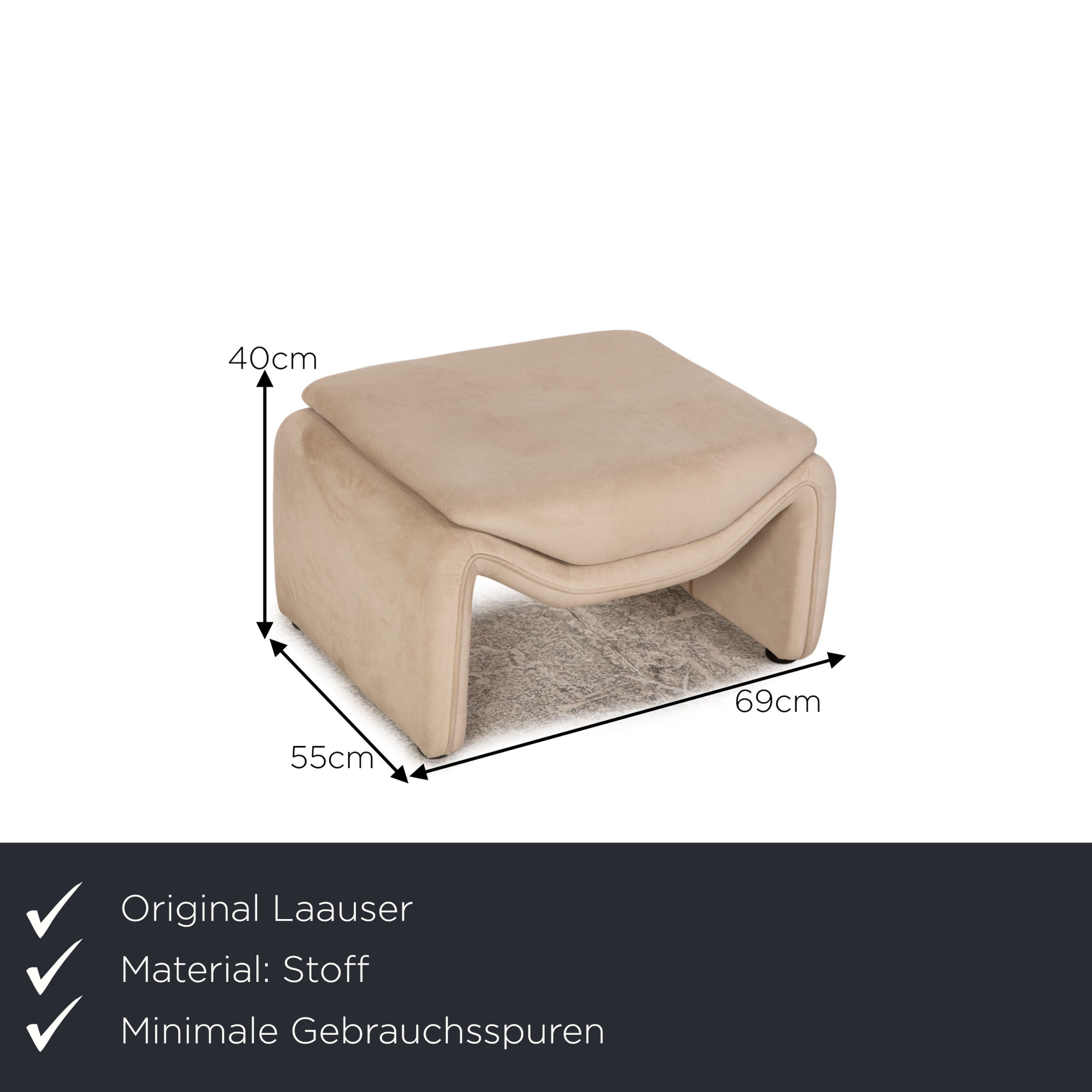 Polsterhocker Stoff Beige
