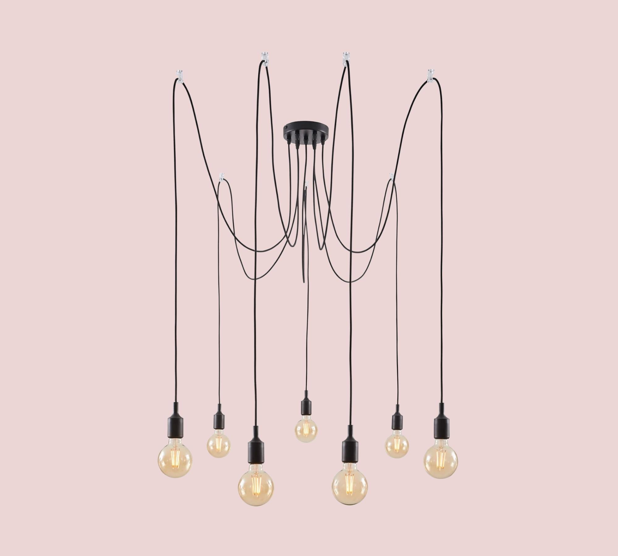 Pendant lamp 7-light aluminum black